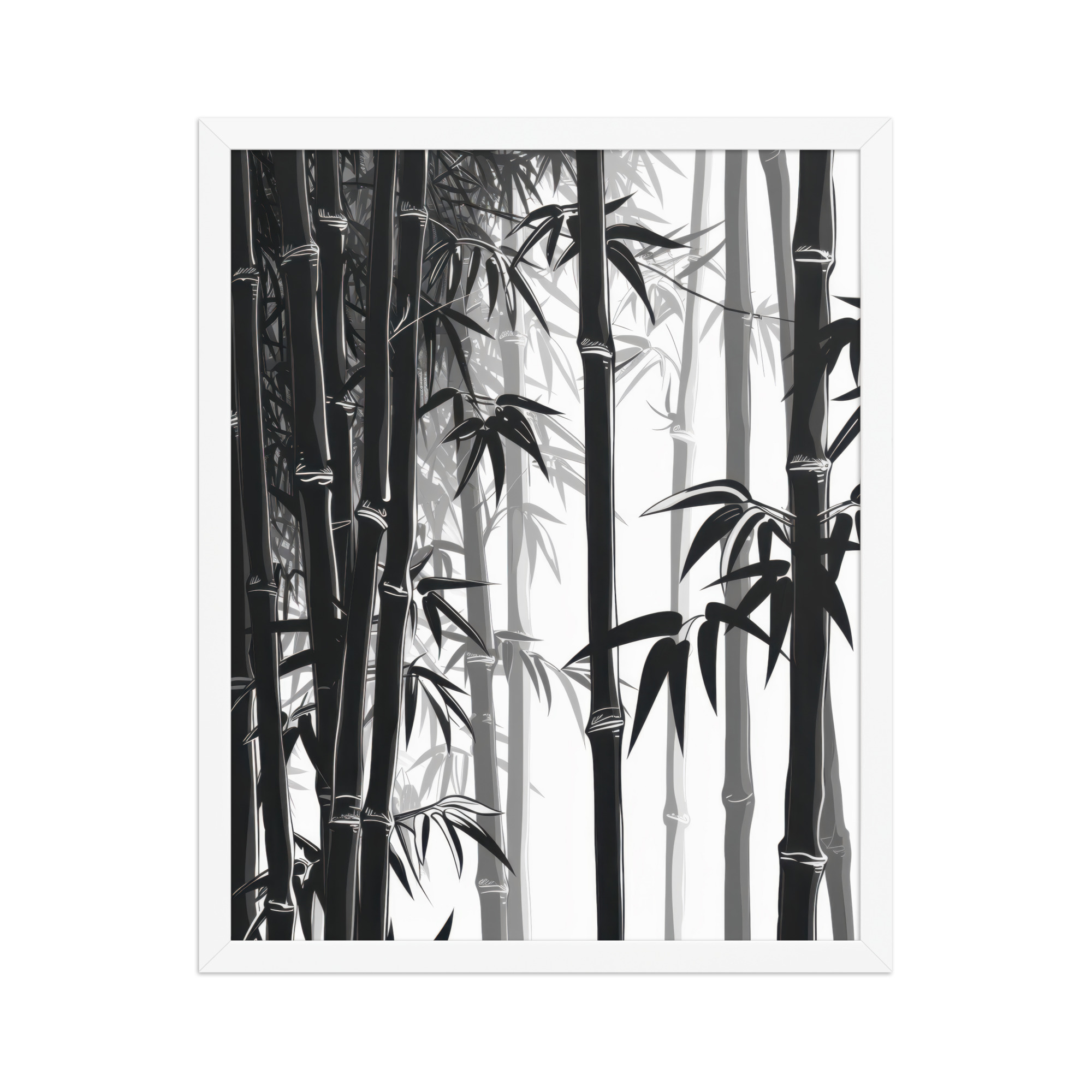 Bamboo Grove Silence — Monochrome Nature Wall Decor — Framed Poster - Image 18