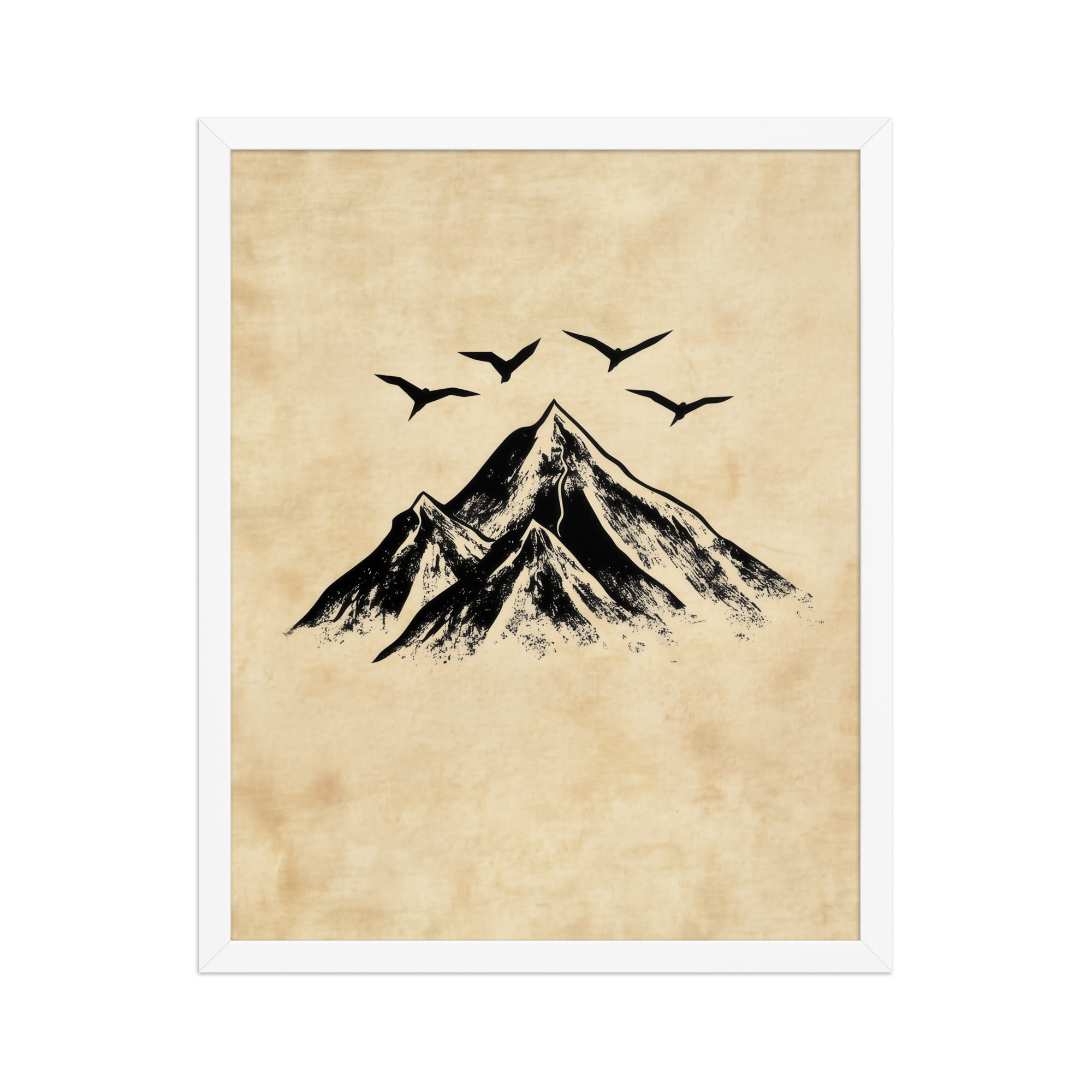 Four Peaks in Ink — Mountain Landscape Wall Art — Framed Poster - Image 16