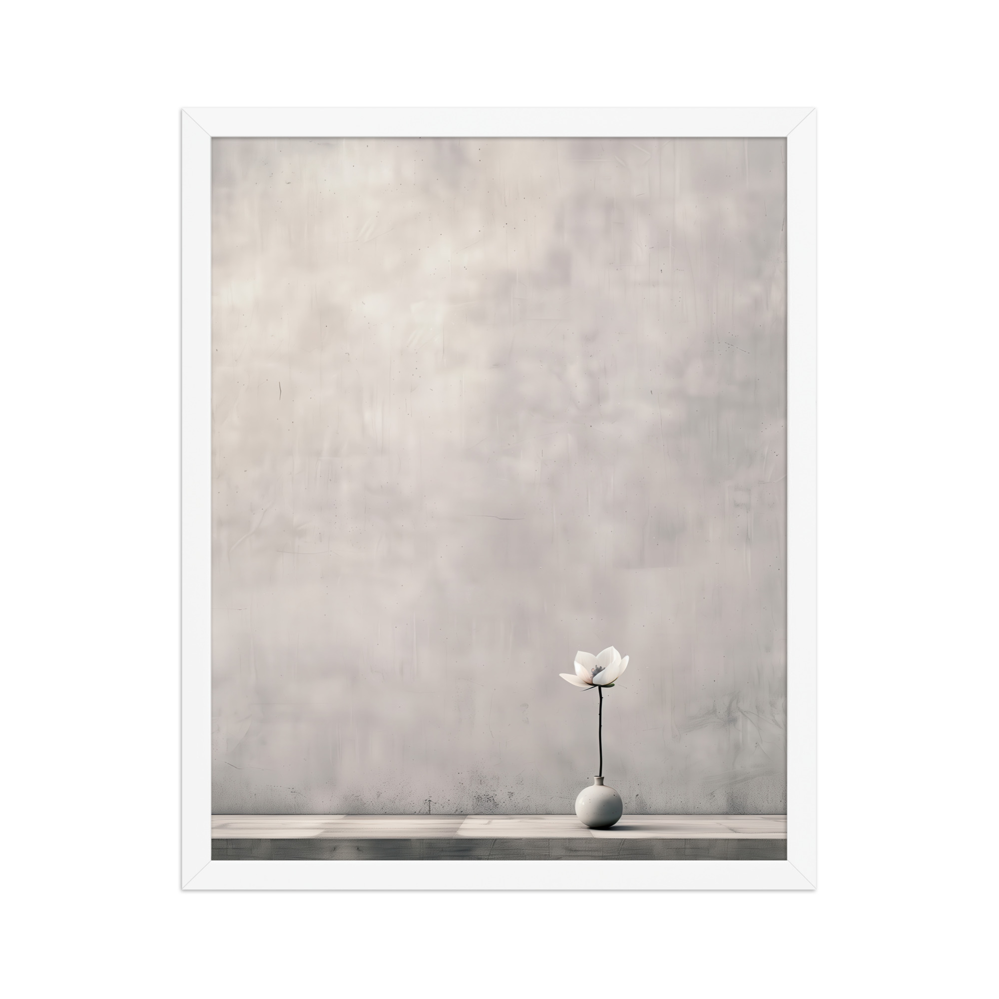 Lotus Minimalism — Single-Stem Vase Minimal Wall Decor — Framed Poster - Image 18