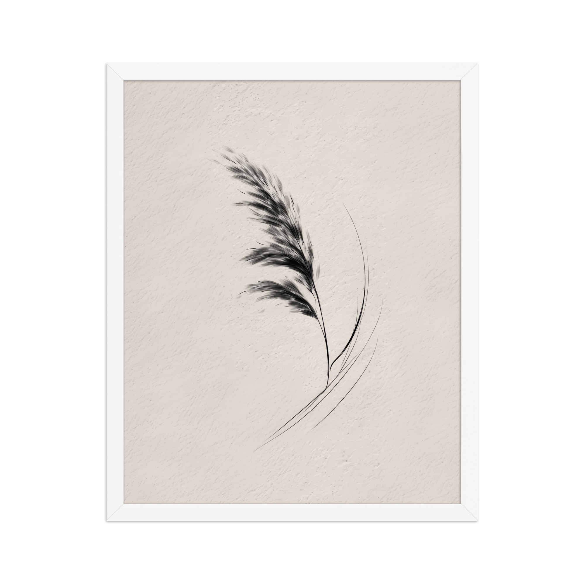 Windswept Pampas — Minimal Brush Wall Art — Framed Poster - Image 21