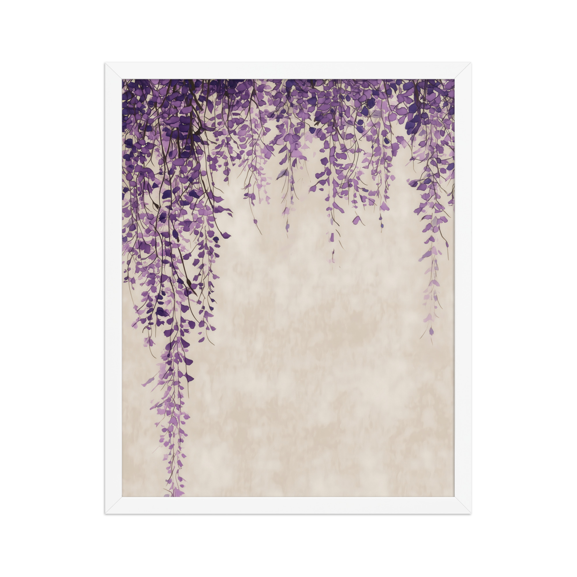 Wisteria Cascade — Japandi Hanging Floral Wall Decor — Framed Poster - Image 18