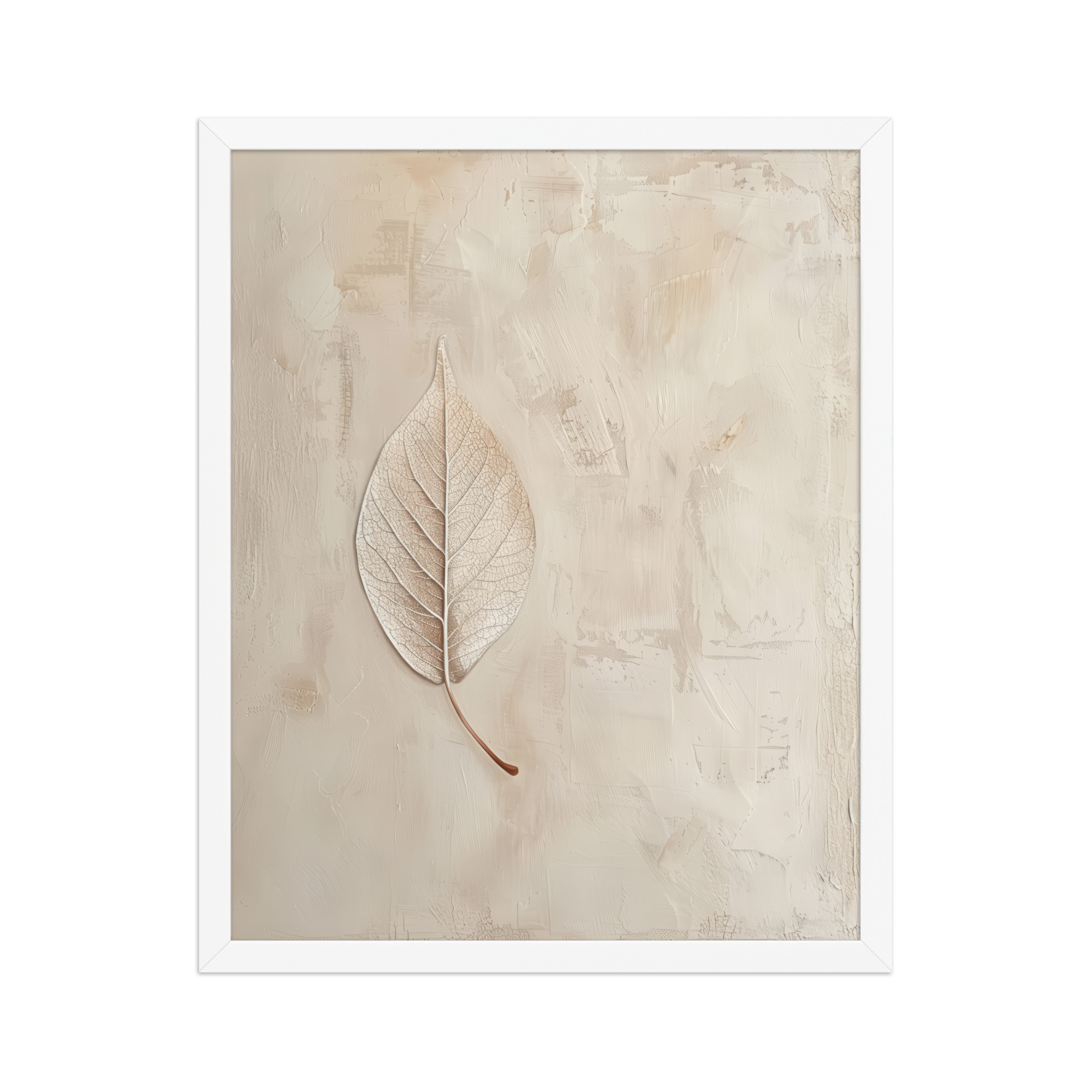 Wabi-Sabi Leaf II — Neutral Textured Botanical Wall Art — Framed Poster - Image 21