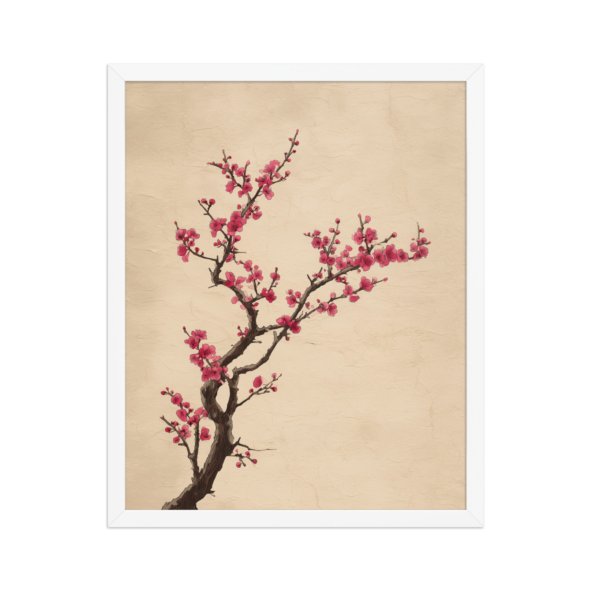 Plum Blossom Branch — Japanese Ink Illustration Wall Decor — Framed Poster - Image 18