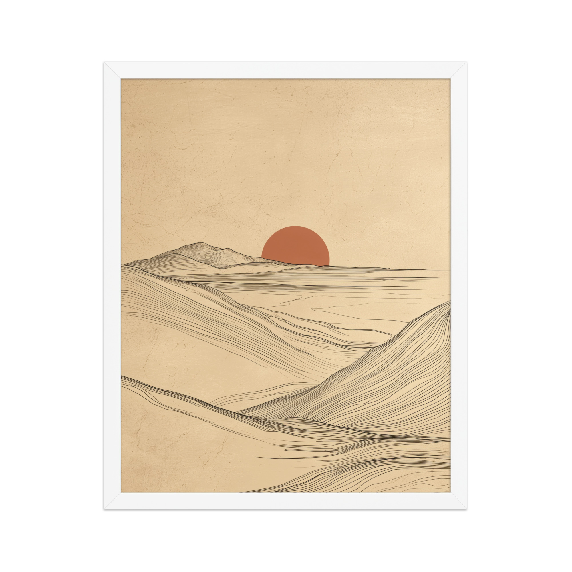 Flowing Ridges — Neutral Line Landscape Wall Art — Framed Poster - Image 15