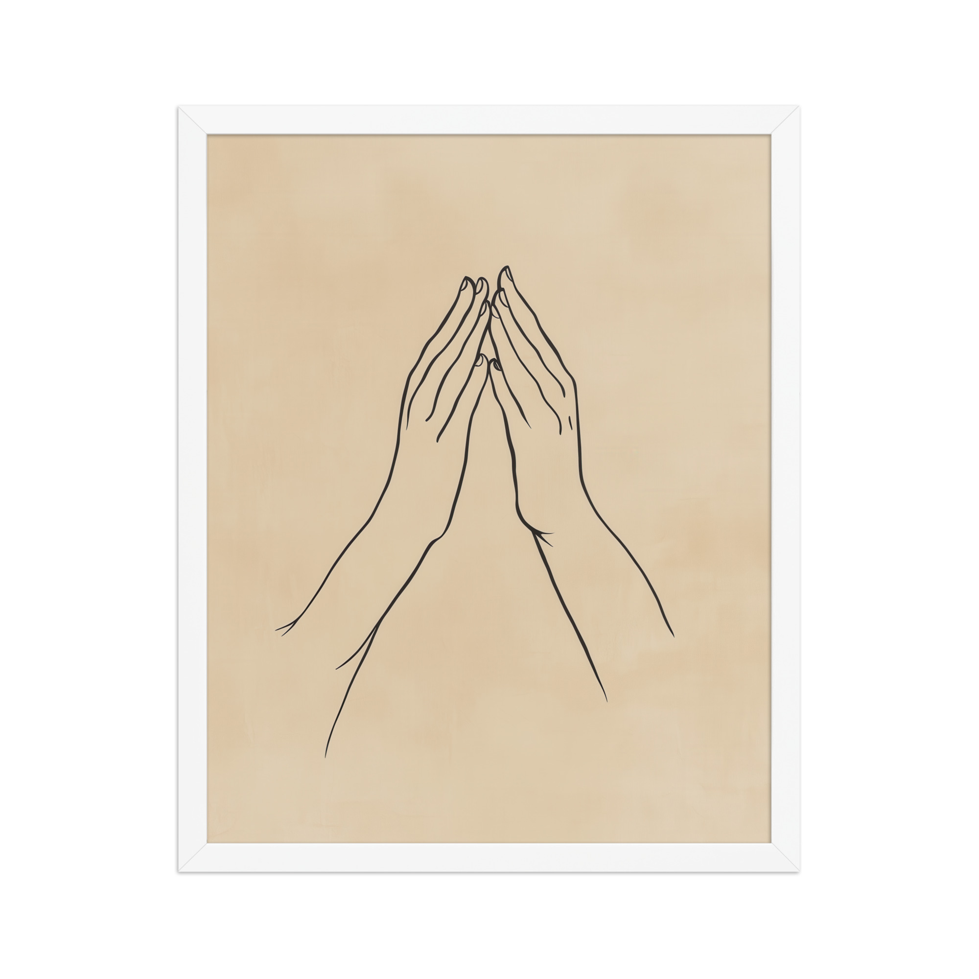 Gyan Mudra Hands — Minimal Gesture Yoga Line Wall Decor — Framed Poster - Image 18
