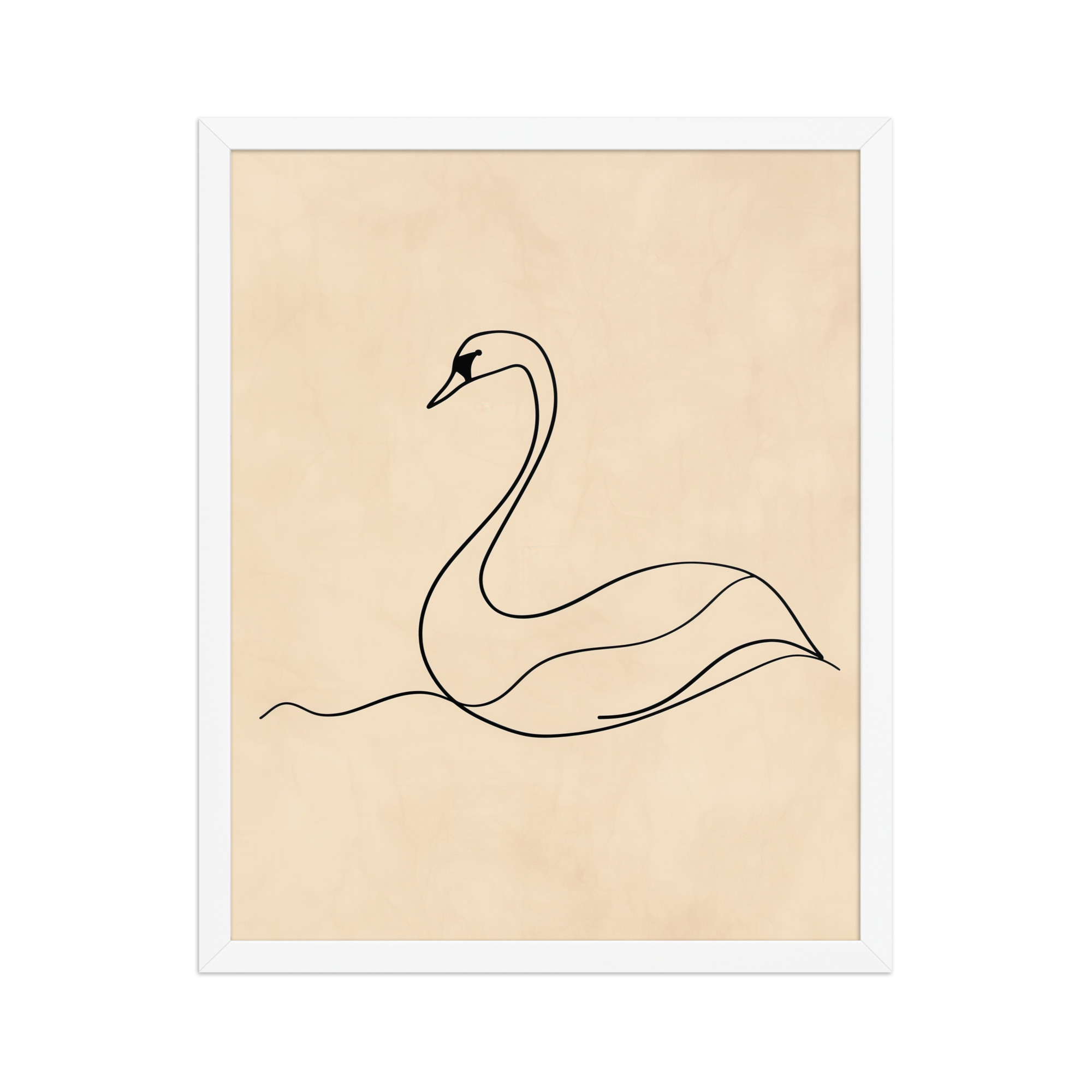 Swan Flow — Minimal Line Drawing Wall Art — Framed Poster - Image 12