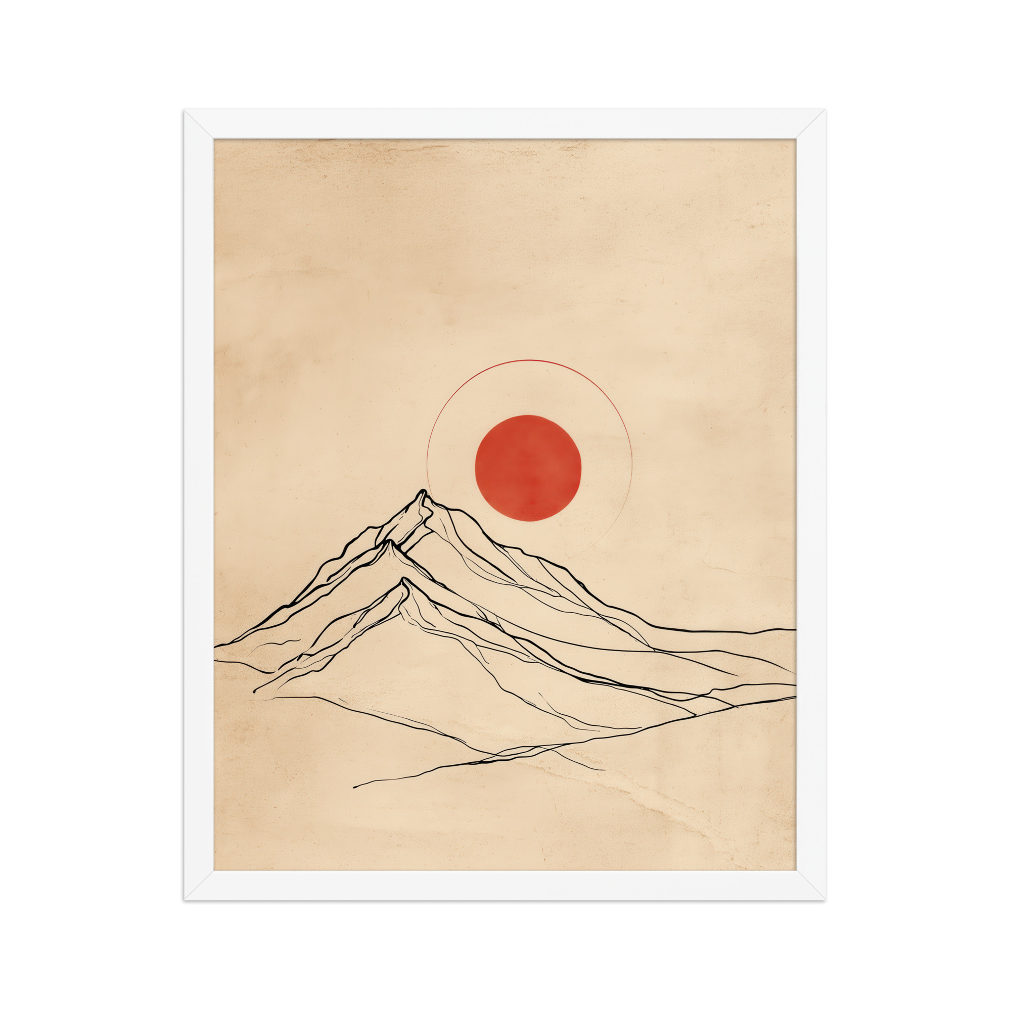 Eternal Sun — Minimal Mountain and Red Sun Wall Art — Framed Poster - Image 15