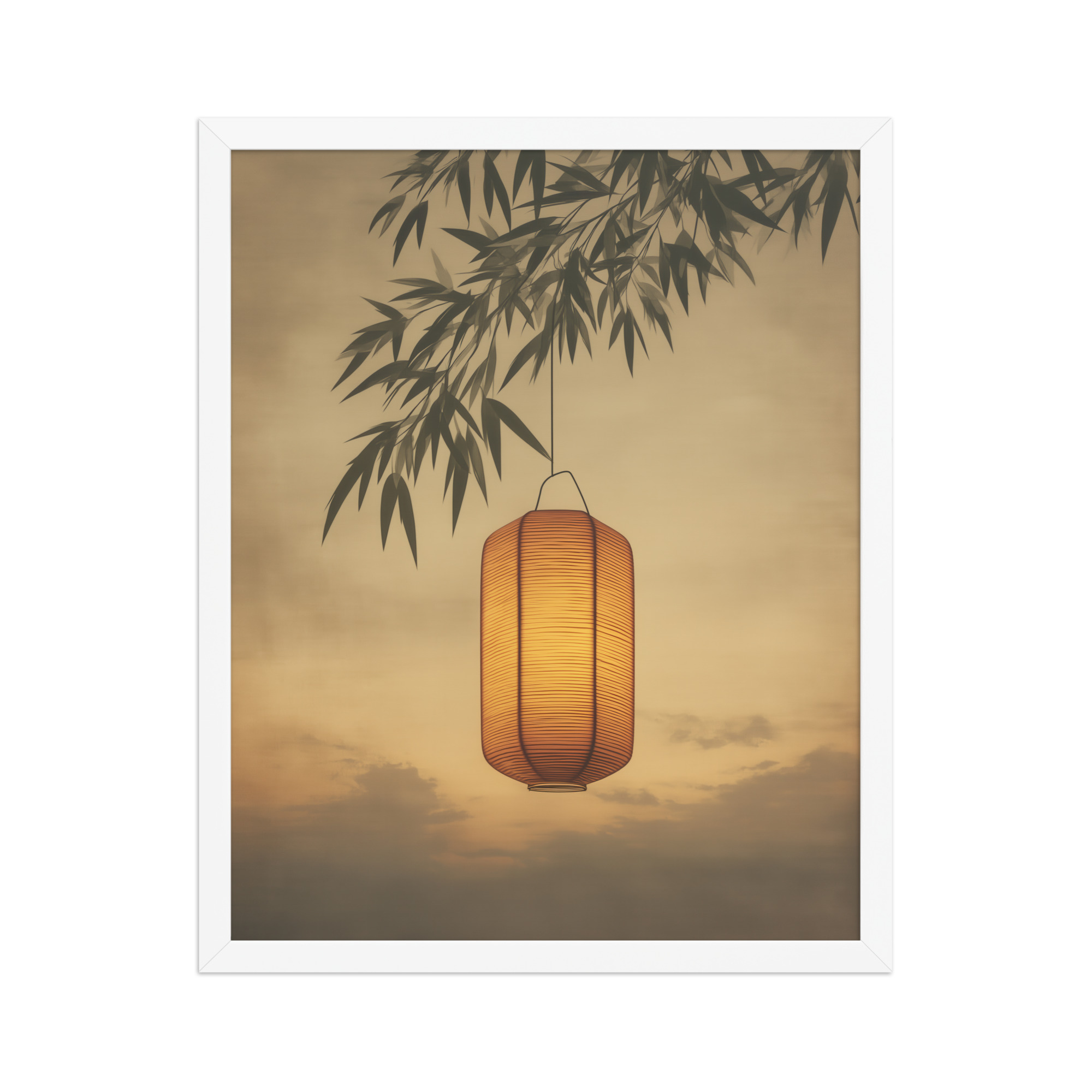 Lantern Glow — Japanese Lantern Minimal Wall Decor — Framed Poster - Image 18