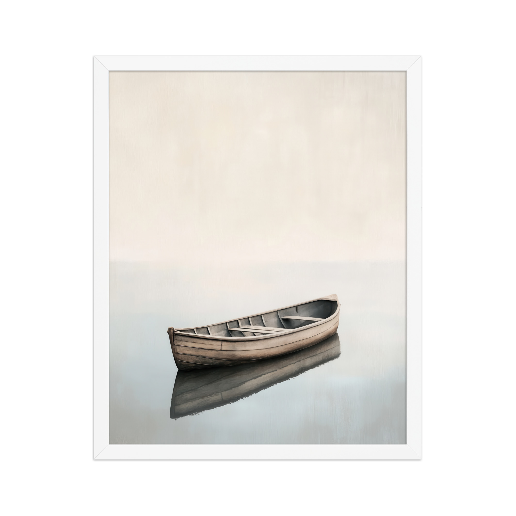 Still Waters Rowboat — Minimal Japandi Boat Wall Art — Framed Poster - Image 21