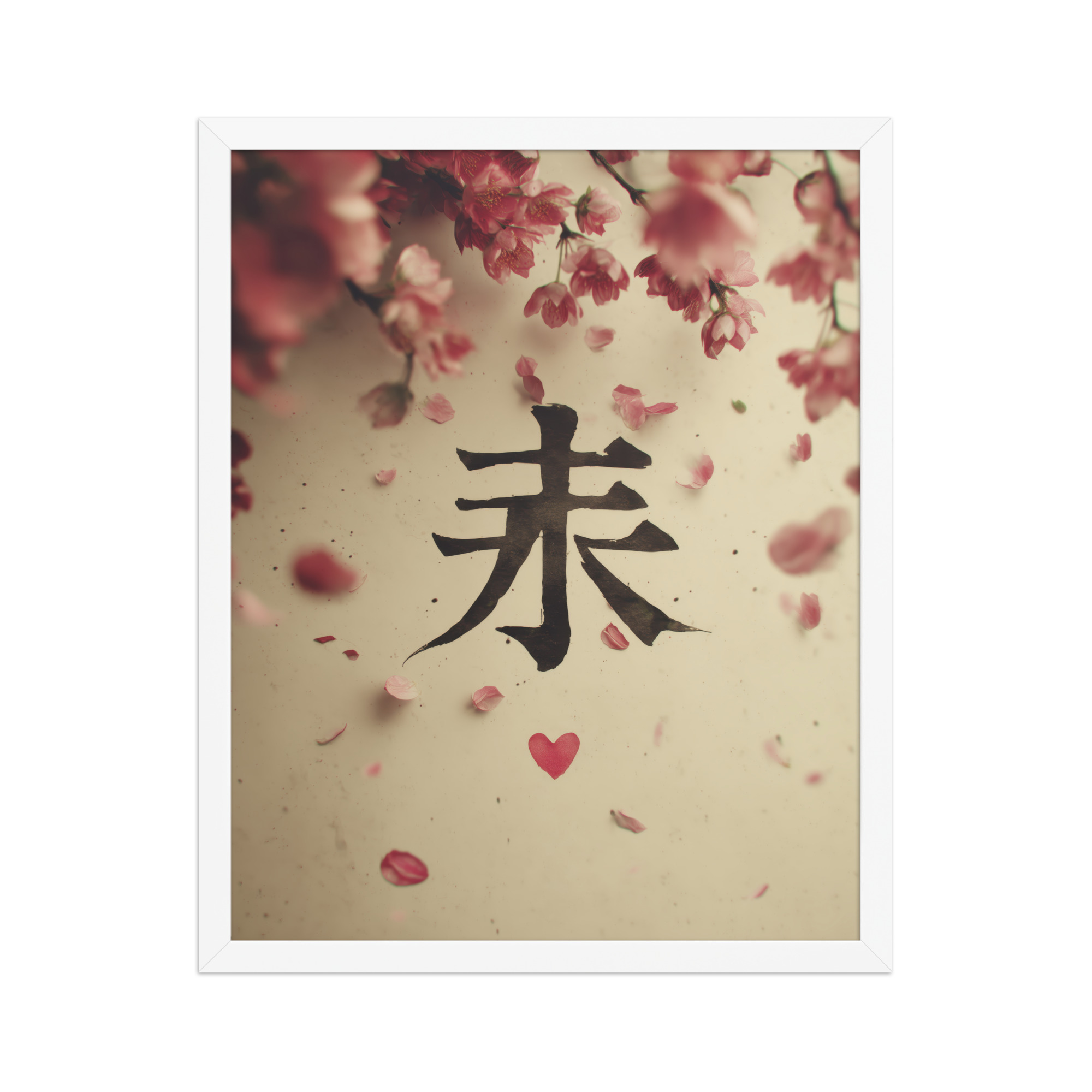 Sakura Love — Cherry Blossom, Japanese Calligraphy Wall Decor — Framed Poster - Image 21