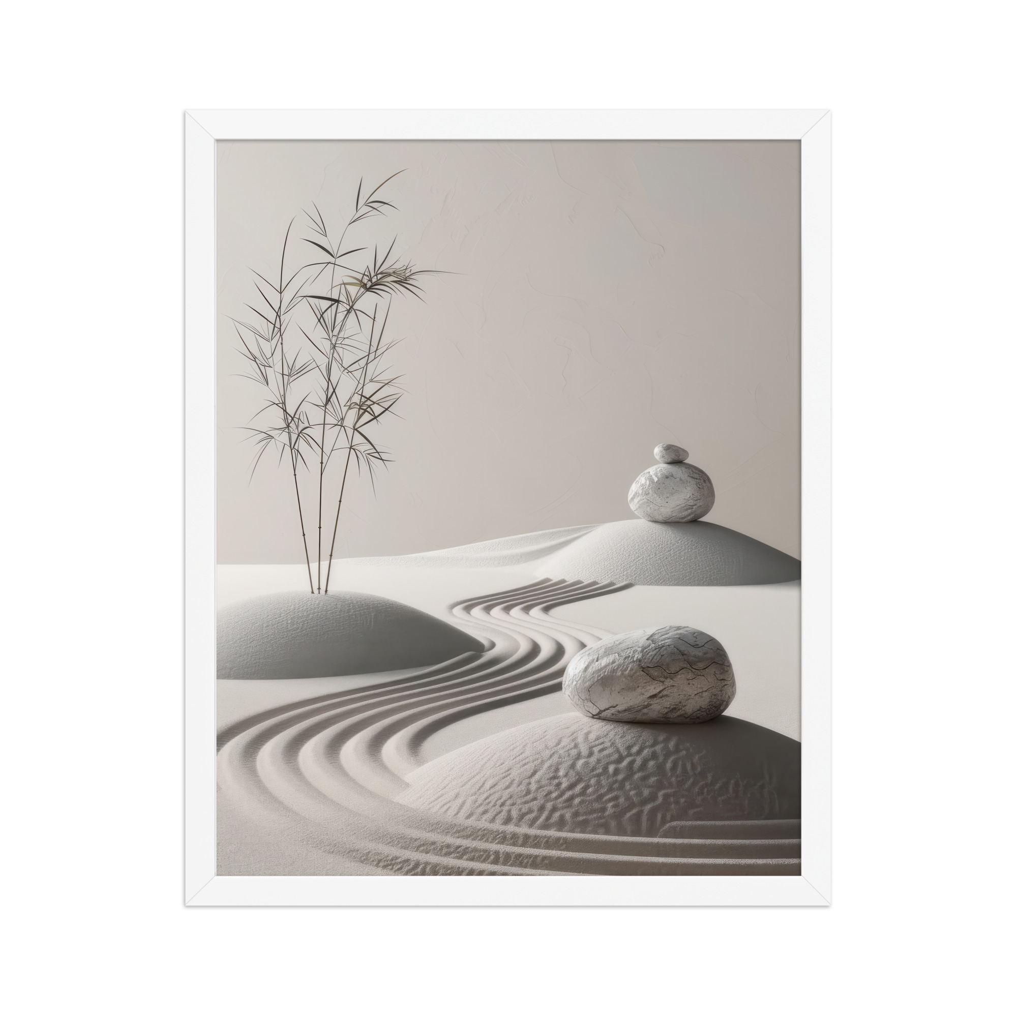 Stillness by the Sand Rake – Japandi Zen Garden Wall Art – Framed Poster - Image 11