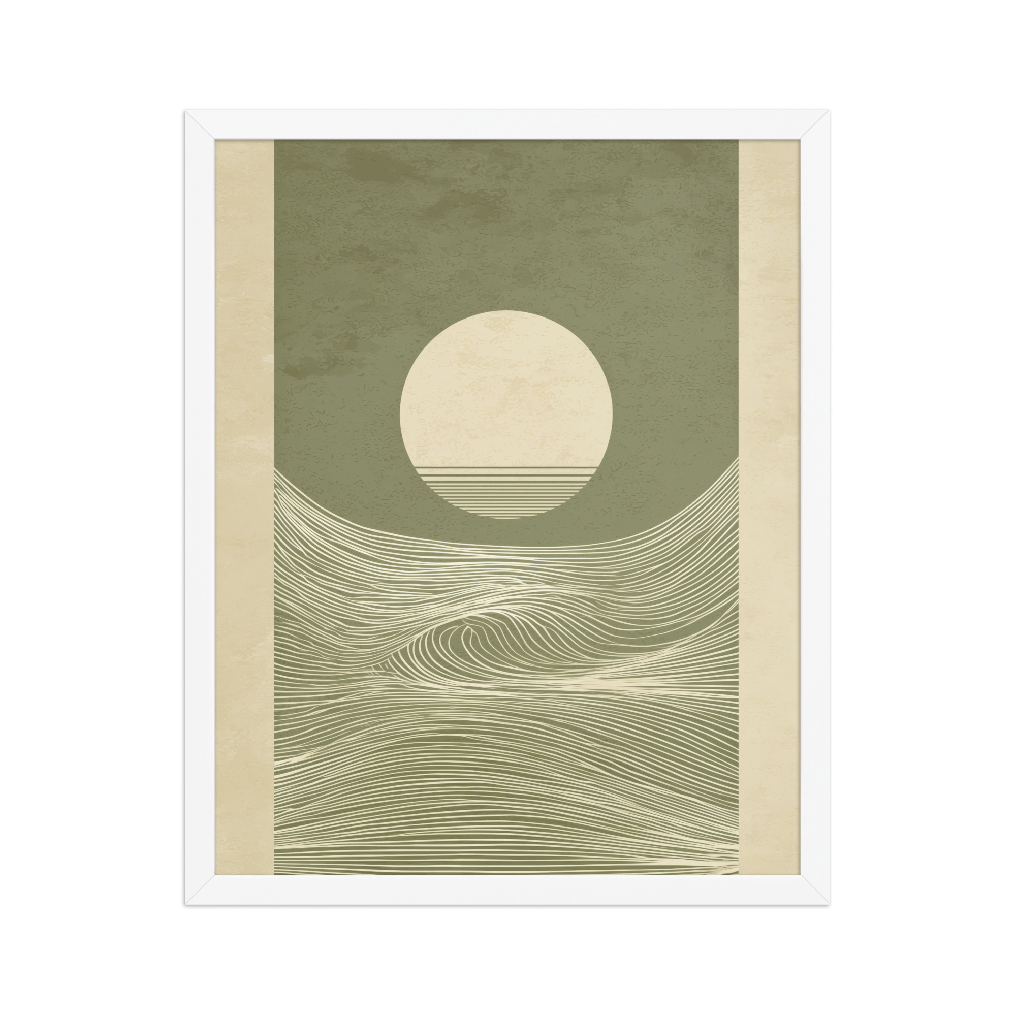 Zen Horizon Waves — Minimal Sunset Landscape Wall Decor — Framed Poster - Image 16