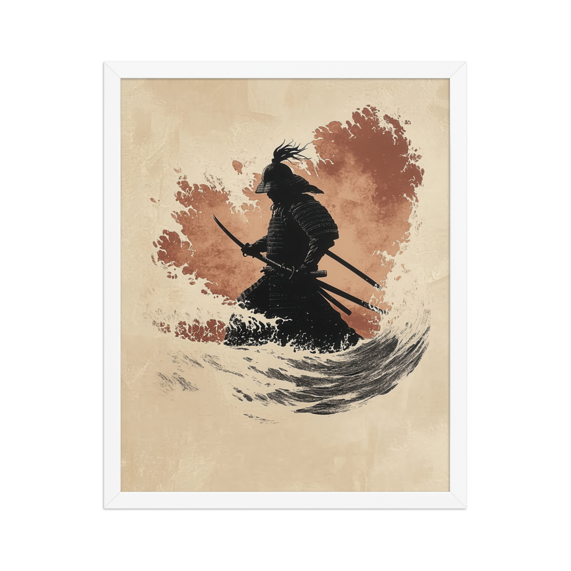 Crimson Guard – Samurai Against The Rising Spray Wall Decor – Framed Poster - Image 11