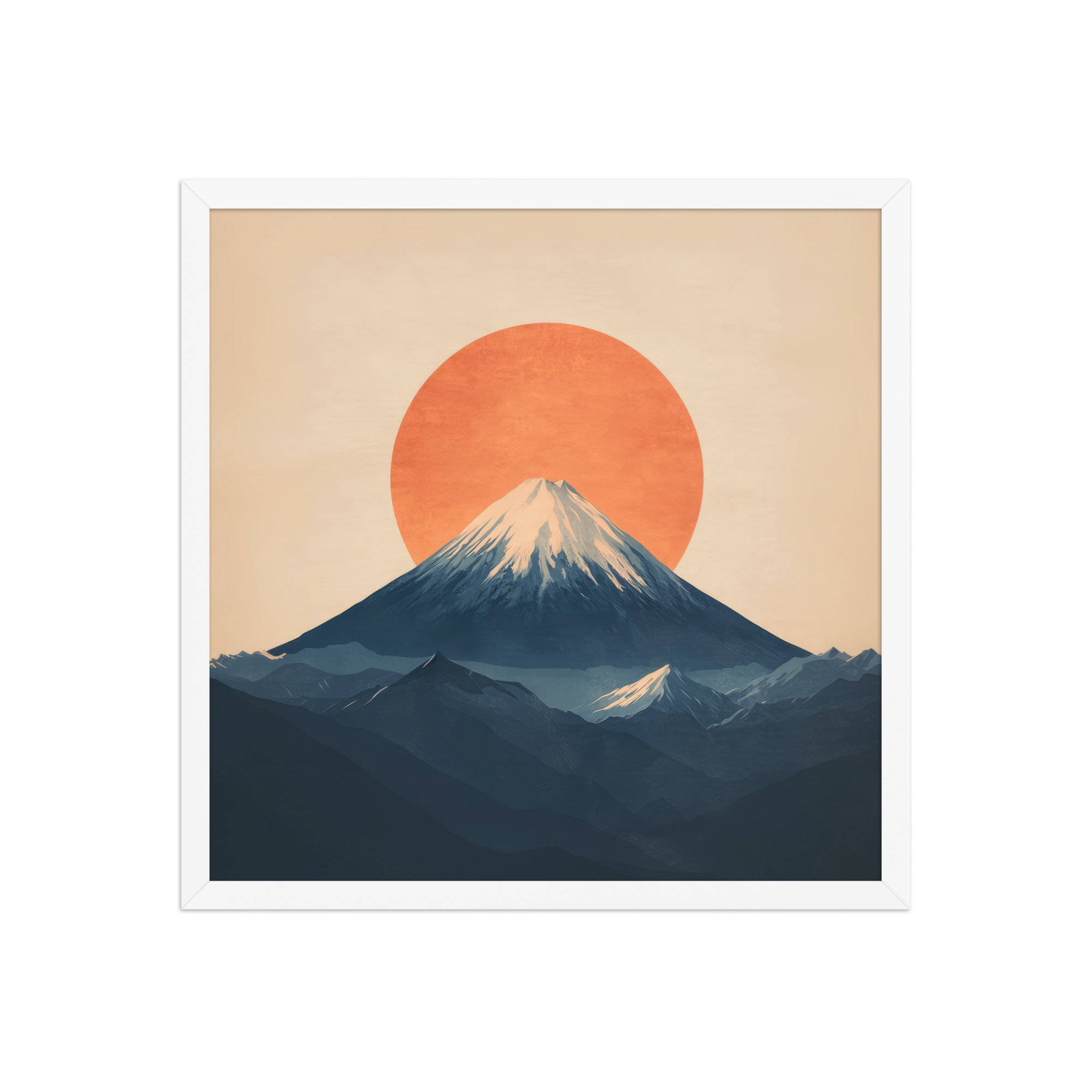 Rising Sun Over Fuji — Minimal Mount Fuji Silhouette Wall Decor — Framed Poster - Image 33