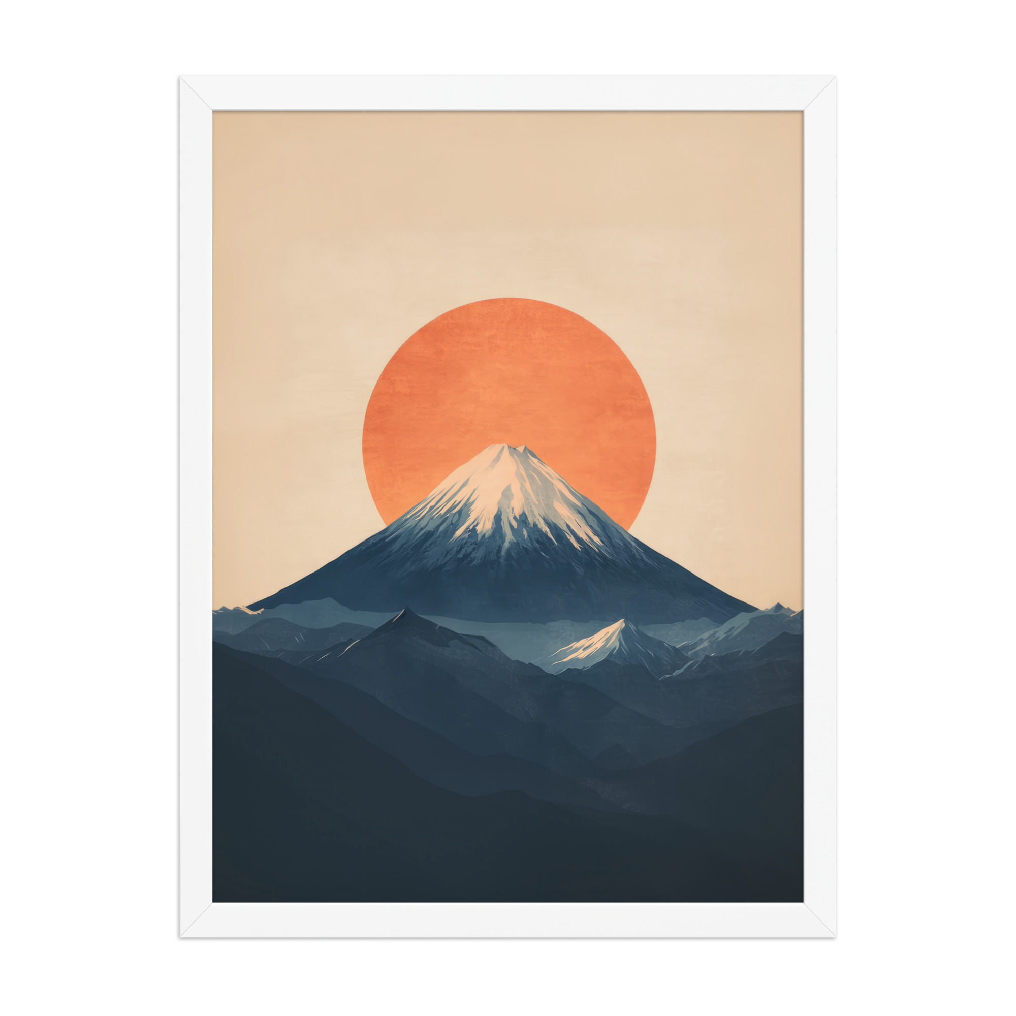 Rising Sun Over Fuji — Minimal Mount Fuji Silhouette Wall Decor — Framed Poster - Image 34
