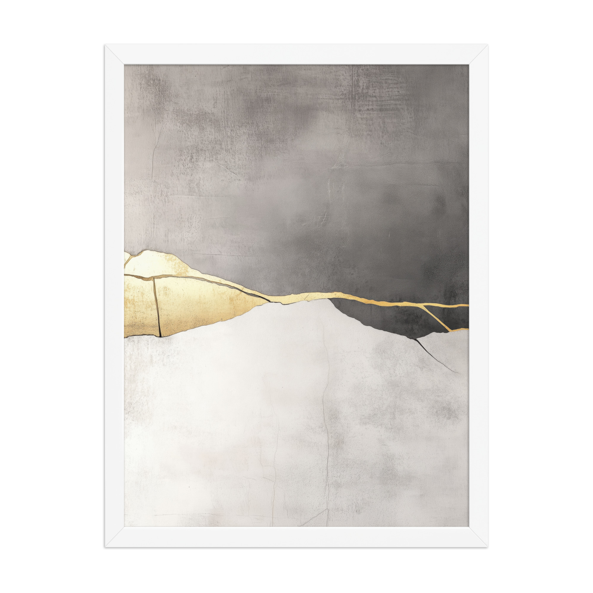 Cracked Harmony — Kintsugi Horizon Abstract with Gold Seam Wall Decor — Framed Poster - Image 16