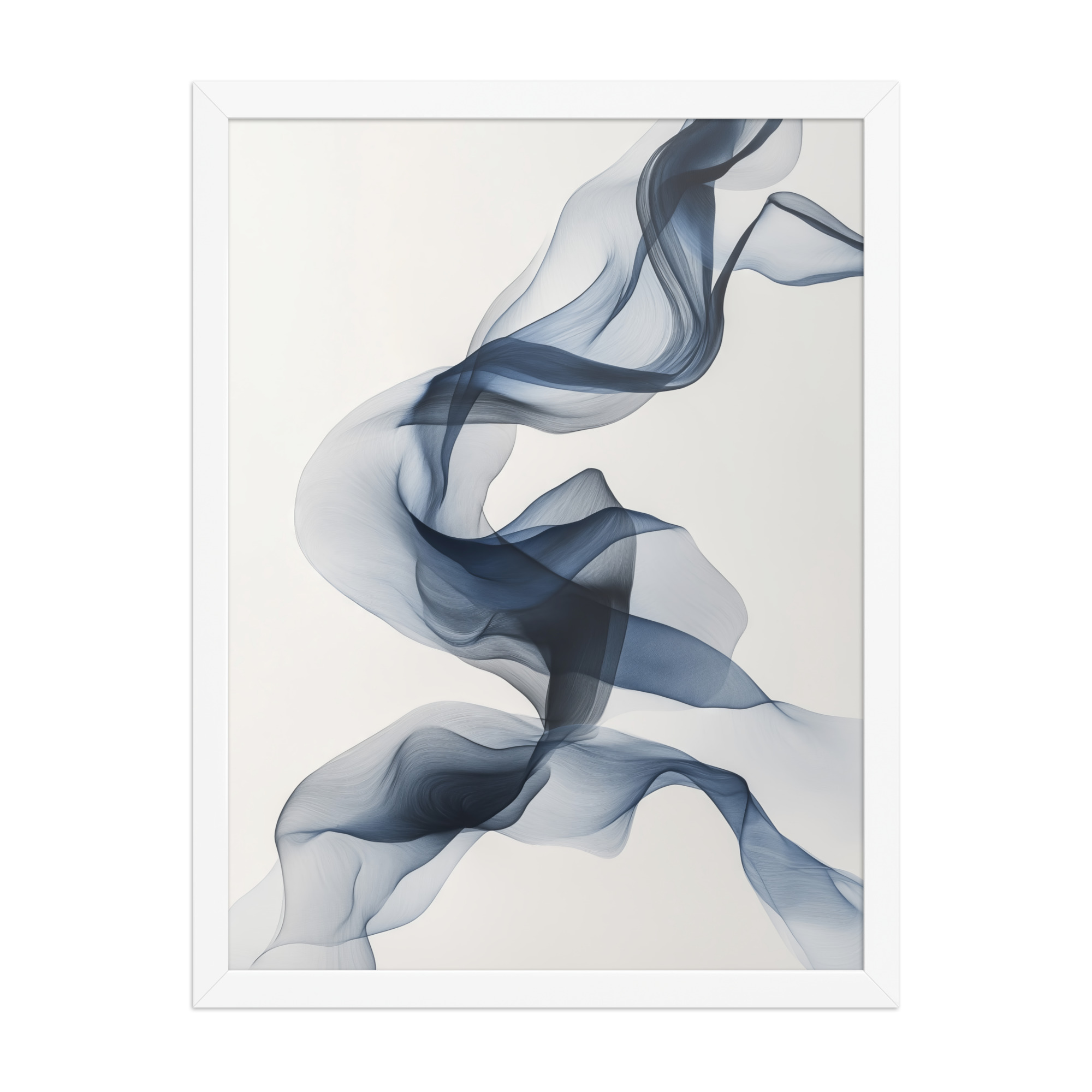 Ethereal Silk — Airy Blue Smoke Ribbon Abstract Wall Art — Framed Poster - Image 14
