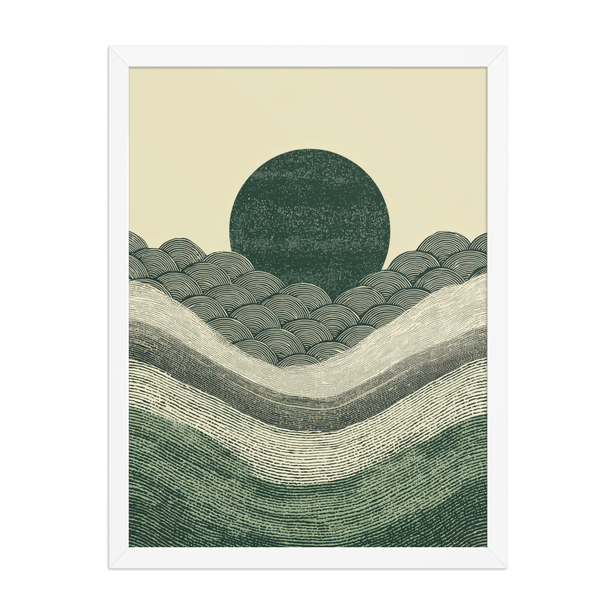 Verdant Rising — Japanese-Inspired Green Landscape Wall Art — Framed Poster - Image 16