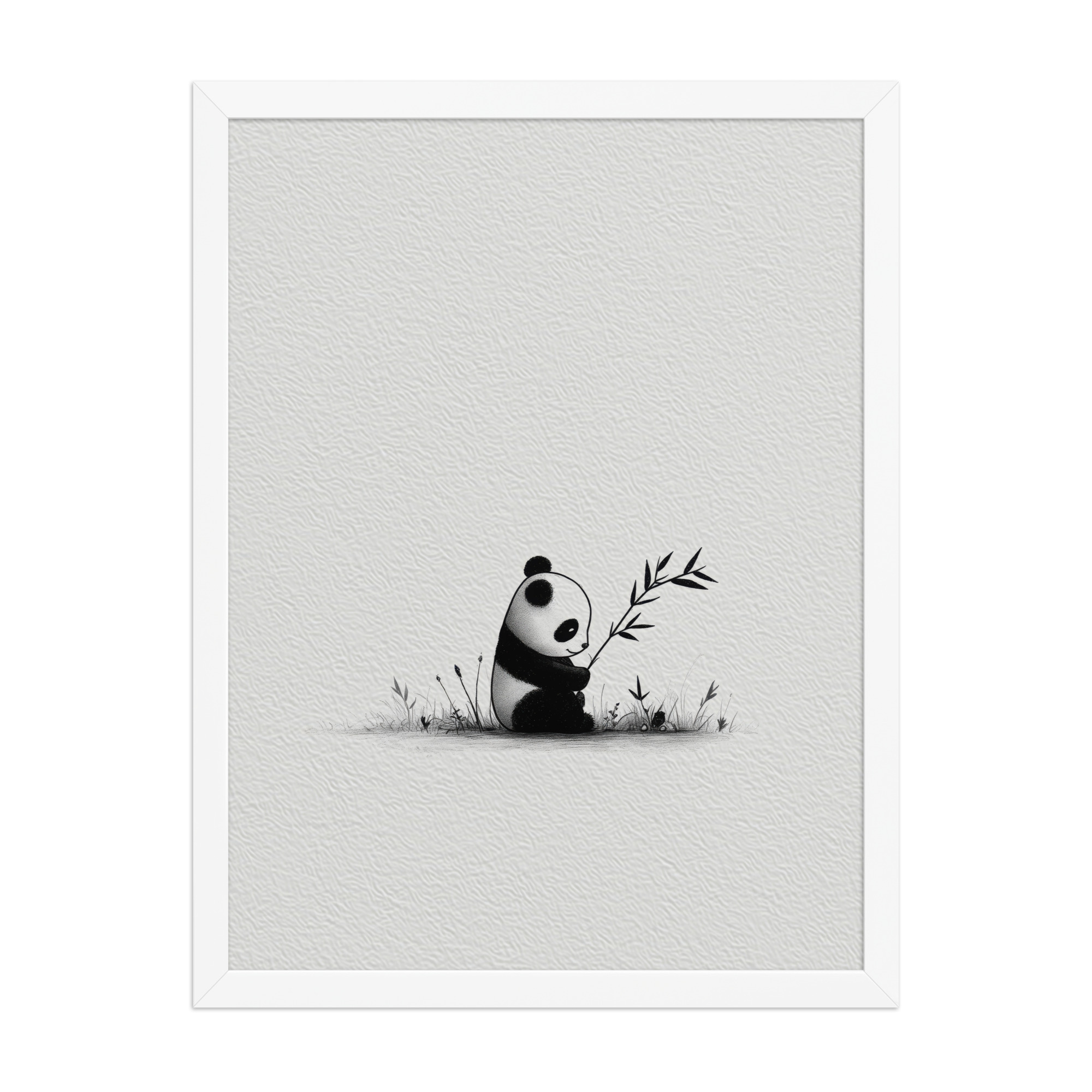 Tiny Bamboo Moment — Minimal Panda Cub with Bamboo Wall Decor — Framed Poster - Image 22