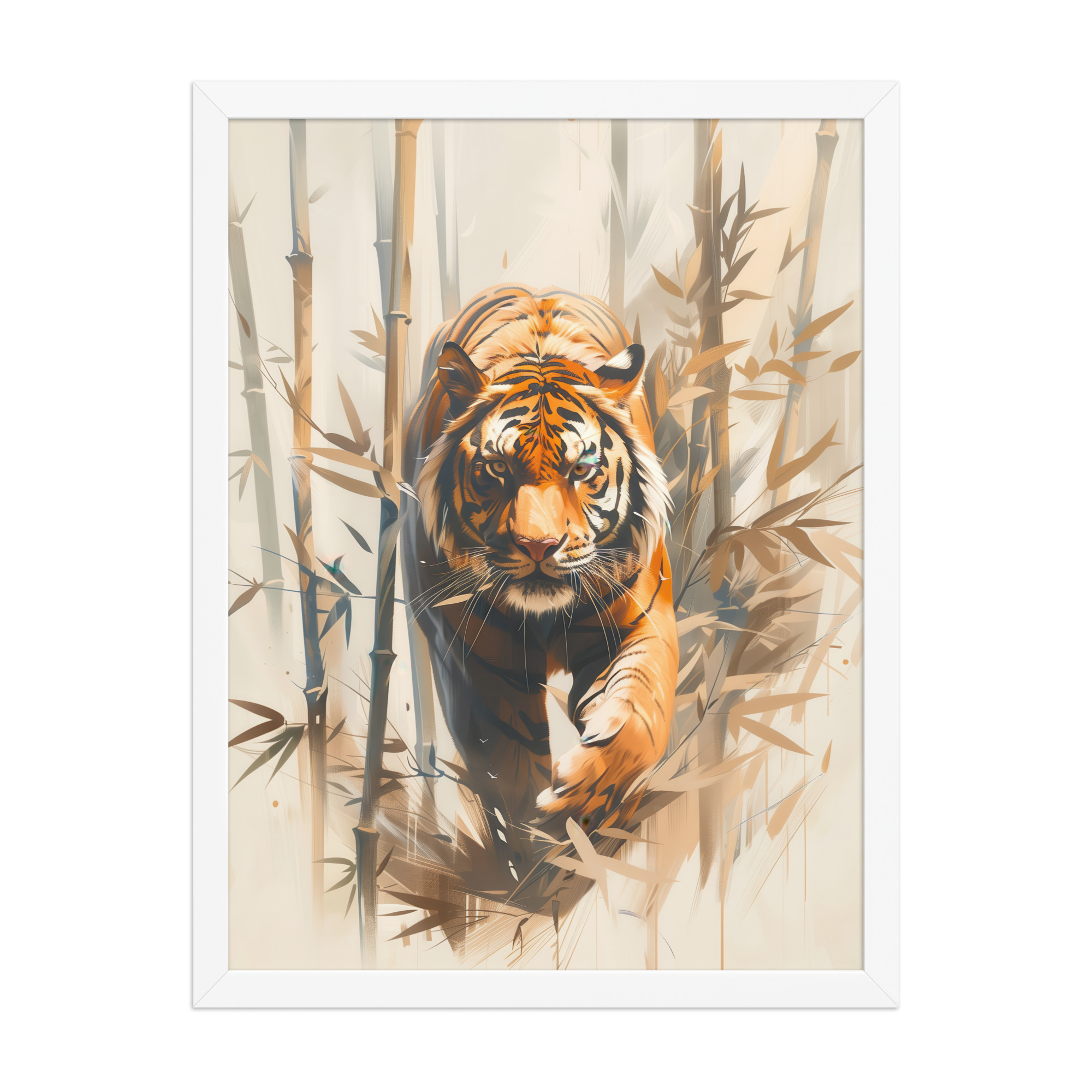 Tiger in Bamboo Mist — Wildlife Tiger in Dynamic Jungle Wall Art — Framed Poster - Image 22