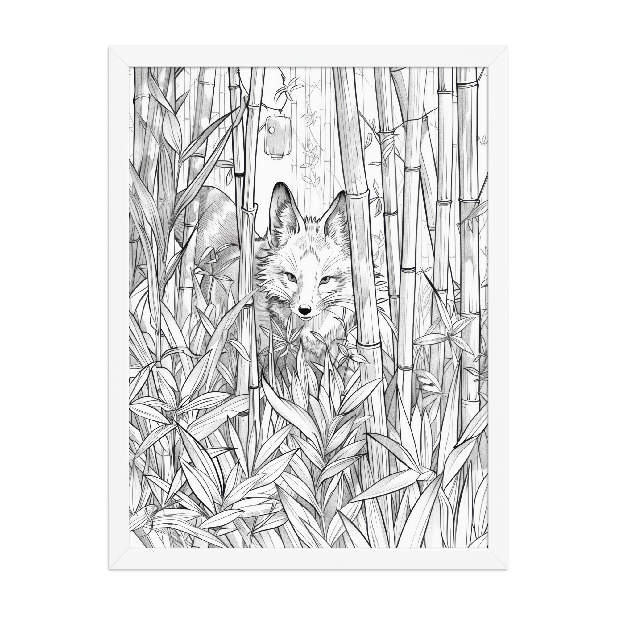 Fox Spirit in Bamboo Forest — Fox Among Bamboo Wall Decor — Framed Poster - Image 22
