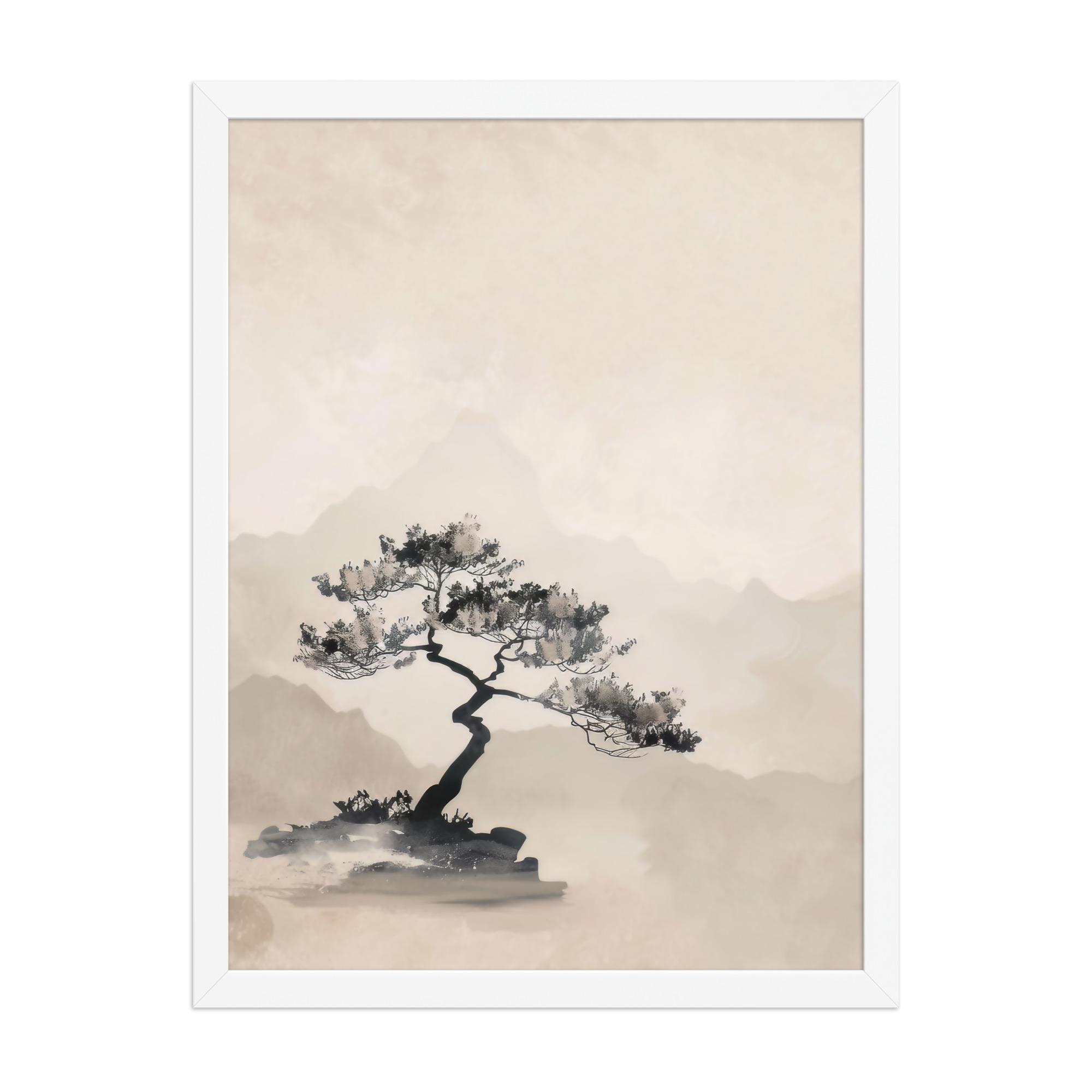 Bonsai Tree — Ink-Wash Landscape Wall Decor — Framed Poster - Image 19