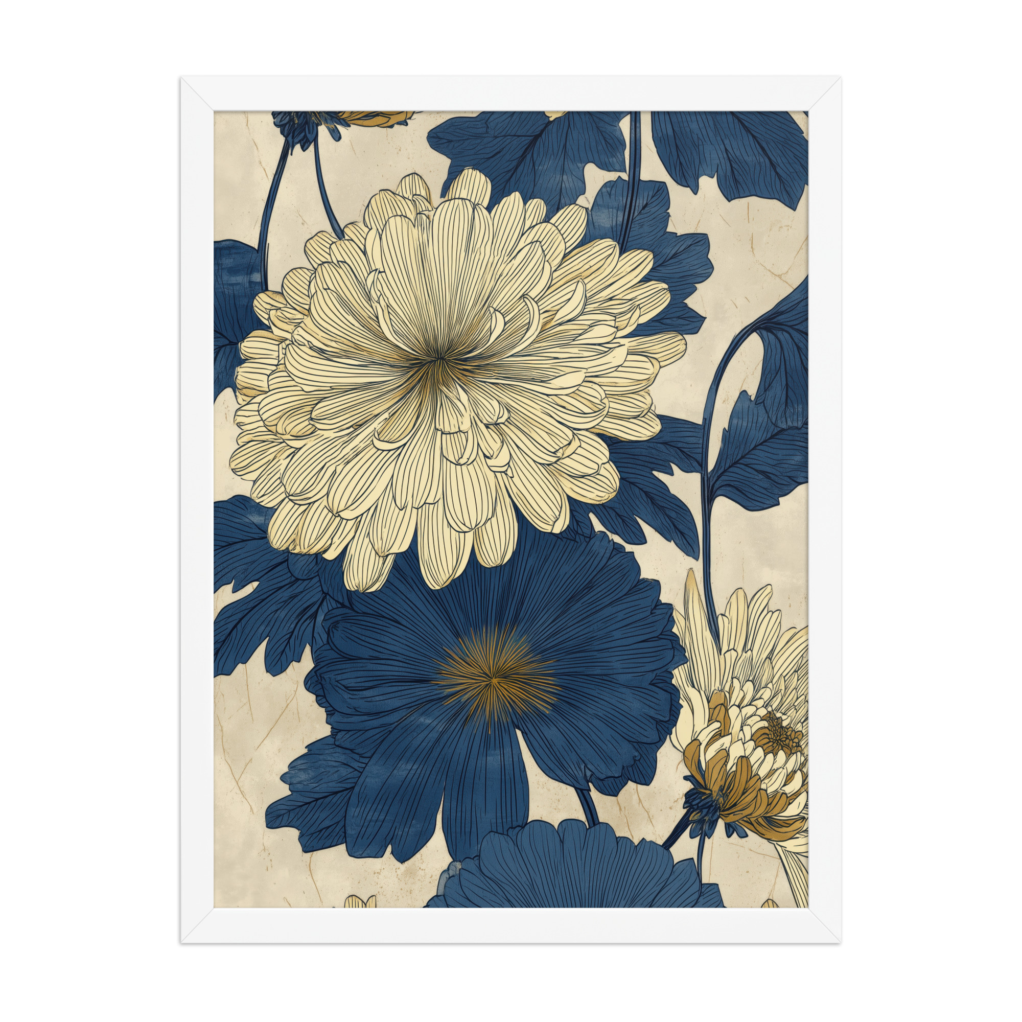 Chrysanthemum Field — Botanical Wall Art — Framed Poster - Image 7