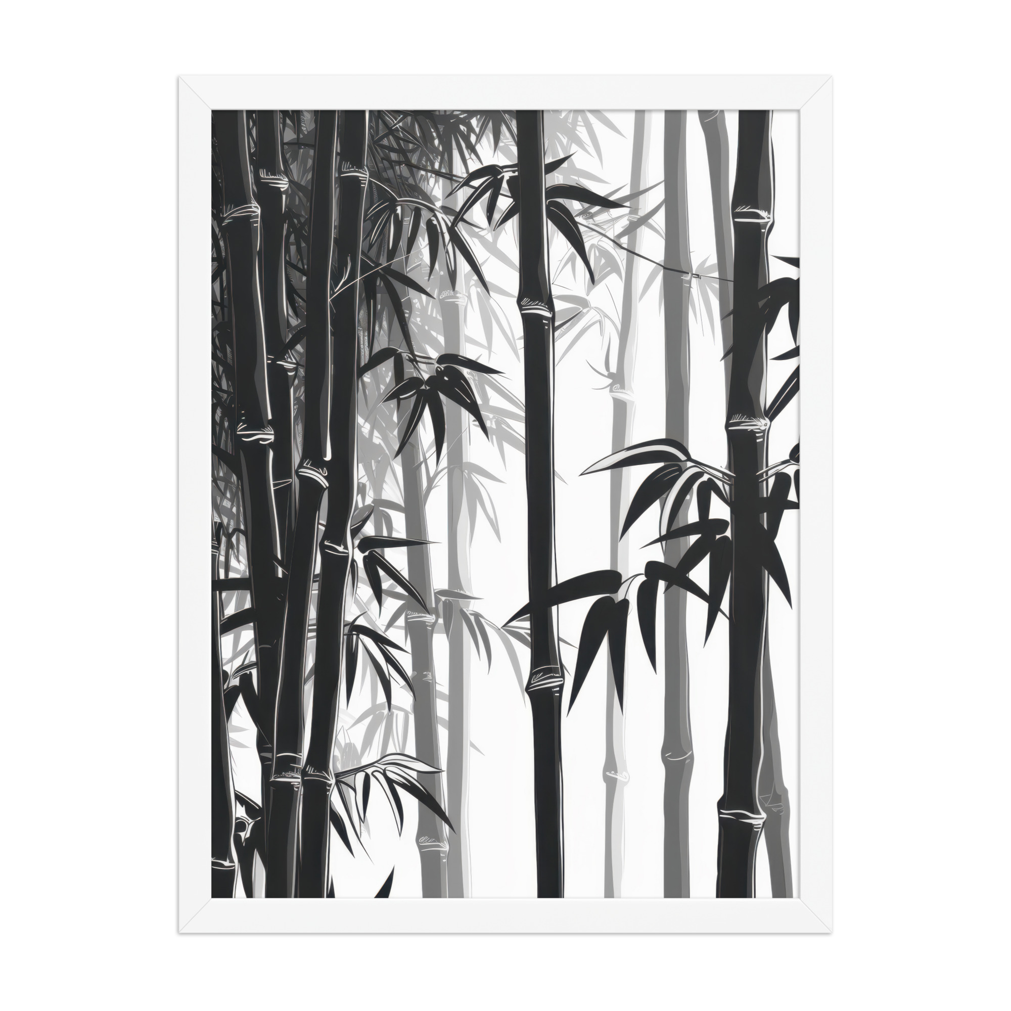 Bamboo Grove Silence — Monochrome Nature Wall Decor — Framed Poster - Image 19