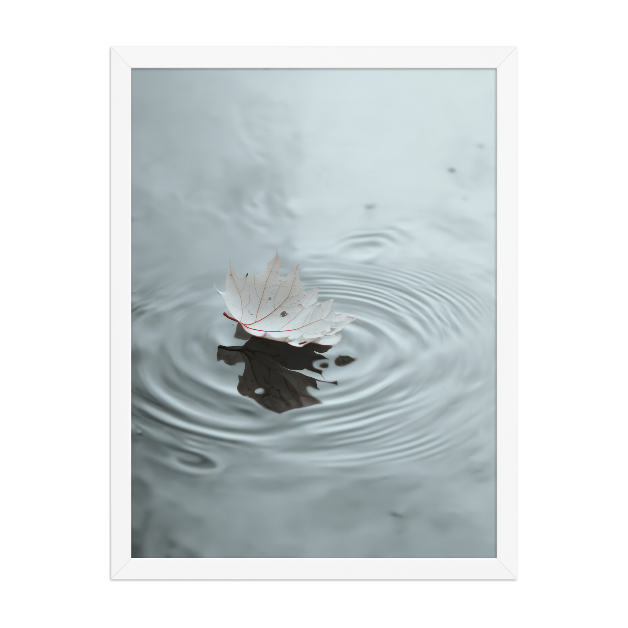 Floating Stillness — Leaf on Water Wall Decor — Framed Poster - Image 22