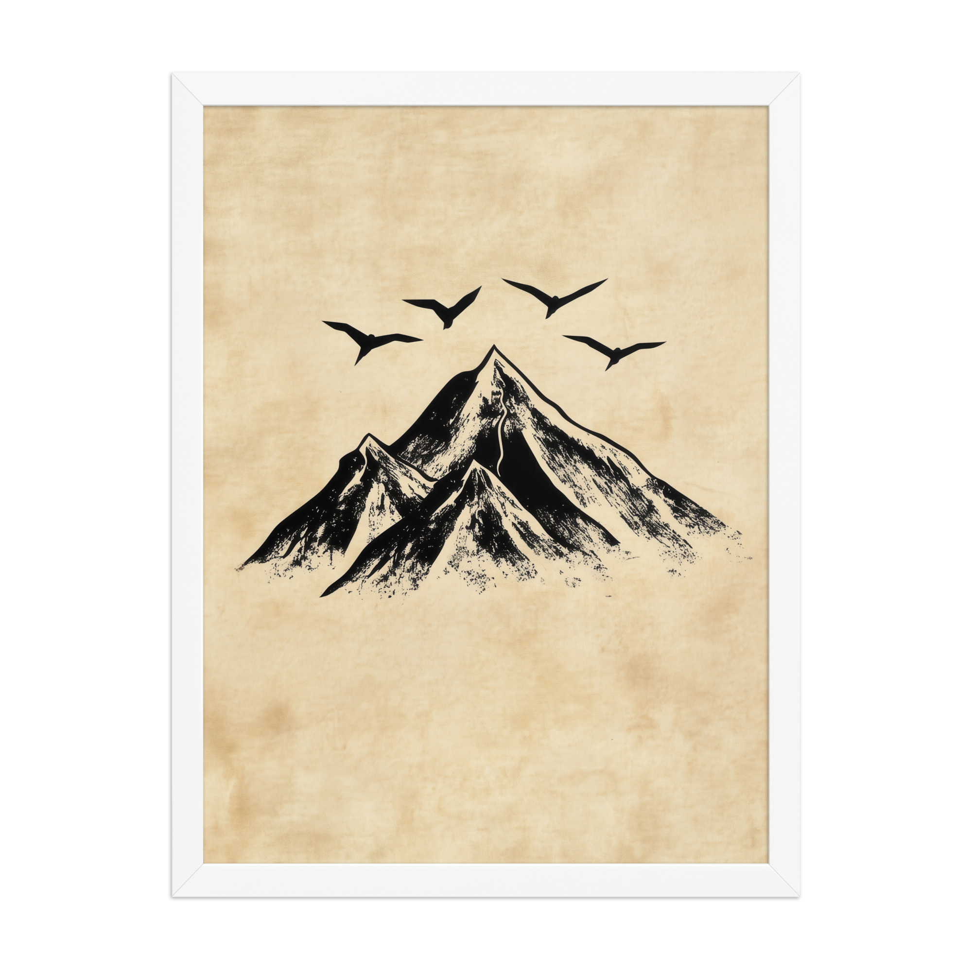 Four Peaks in Ink — Mountain Landscape Wall Art — Framed Poster - Image 17