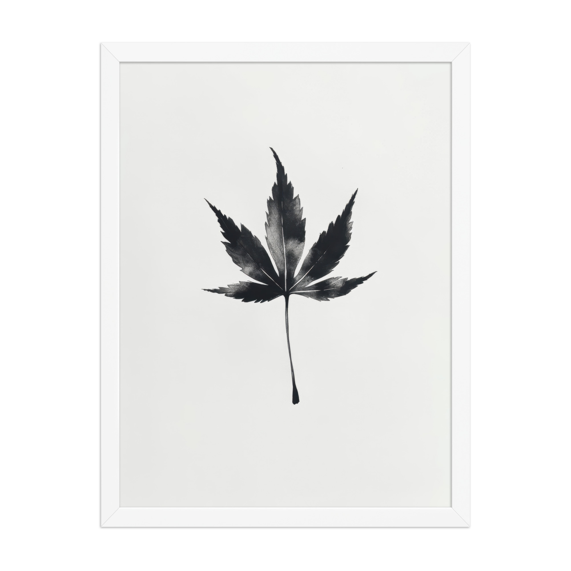 Ink Maple — Minimal Black Maple Leaf Wall Art — Framed Poster - Image 37