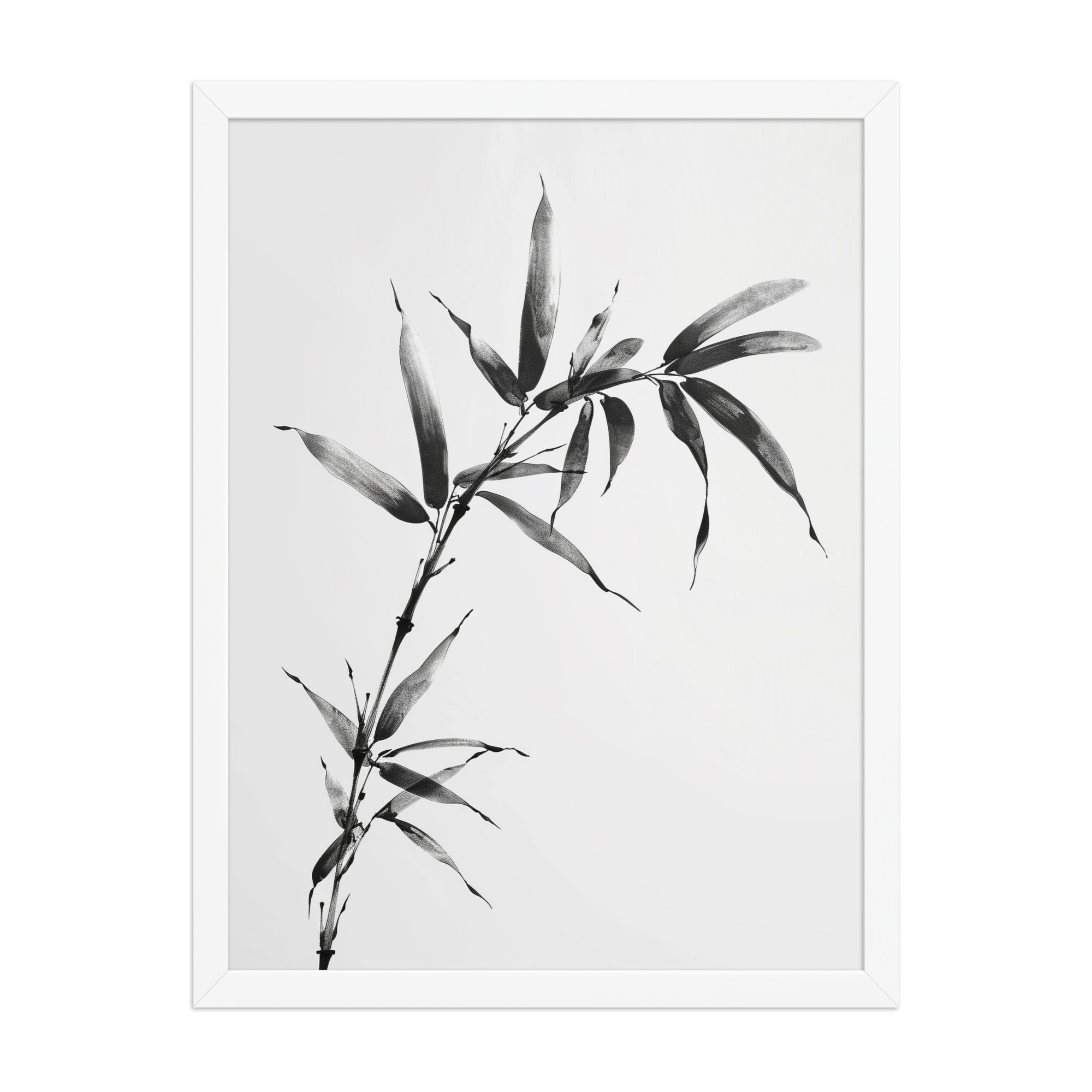 Minimalist Bamboo — Sumi-e Black Ink Wall Art — Framed Poster - Image 17