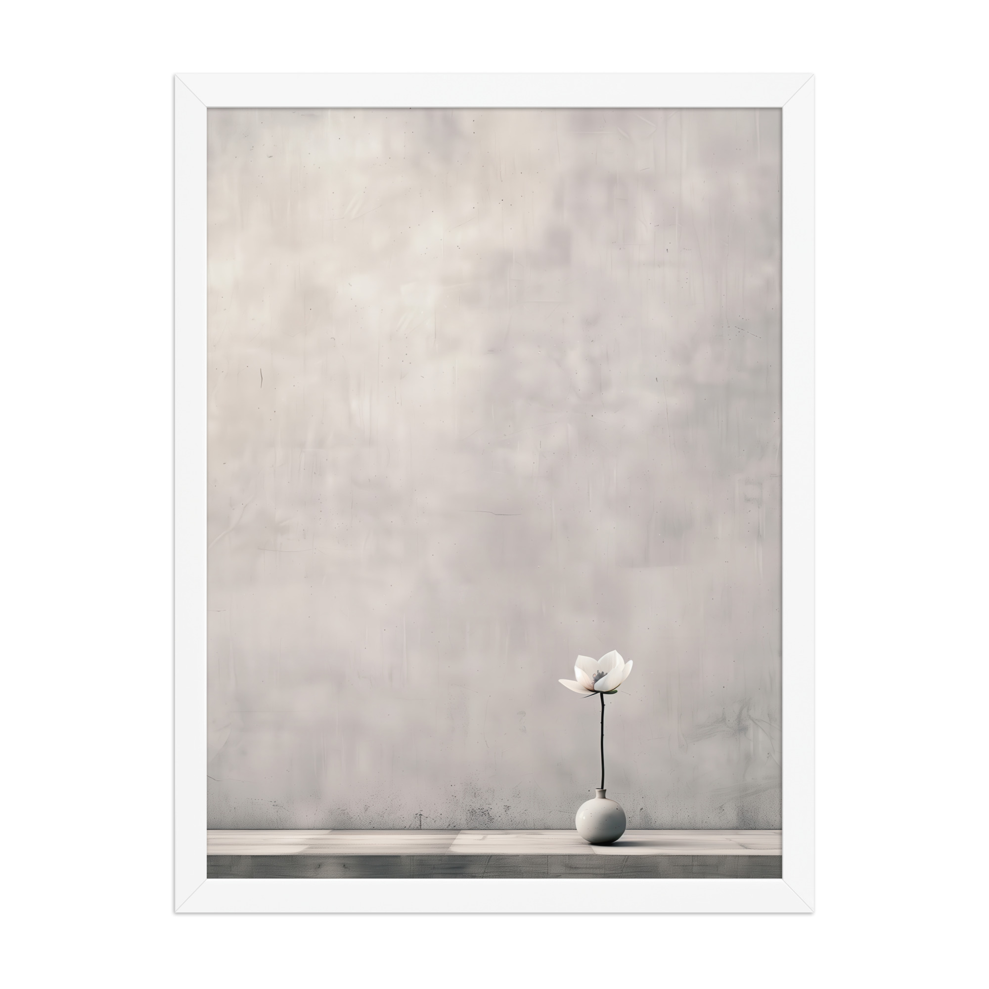 Lotus Minimalism — Single-Stem Vase Minimal Wall Decor — Framed Poster - Image 19