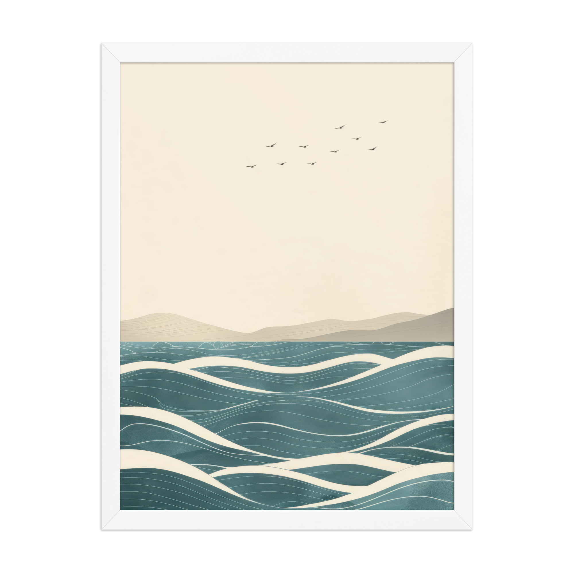 Still Horizons II — Japandi Ocean Minimalist Wall Art — Framed Poster - Image 22