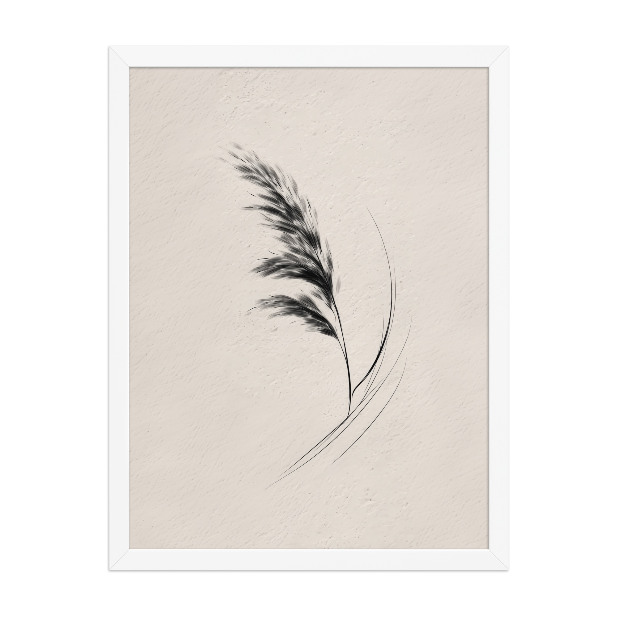 Windswept Pampas — Minimal Brush Wall Art — Framed Poster - Image 22