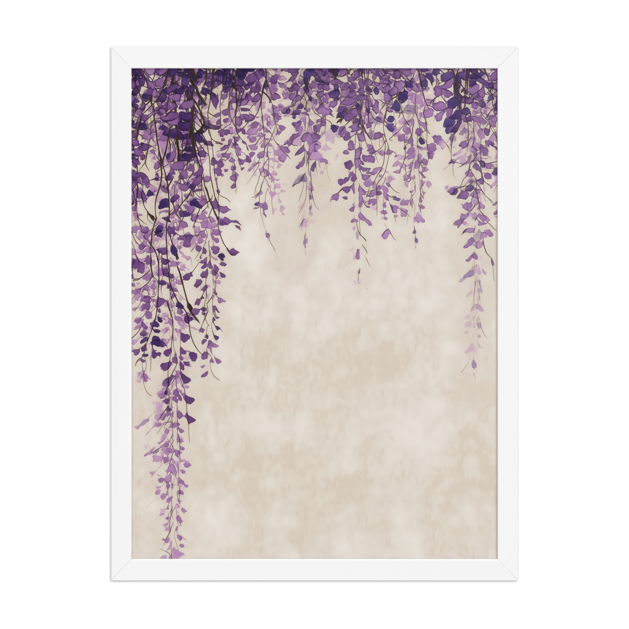 Wisteria Cascade — Japandi Hanging Floral Wall Decor — Framed Poster - Image 19