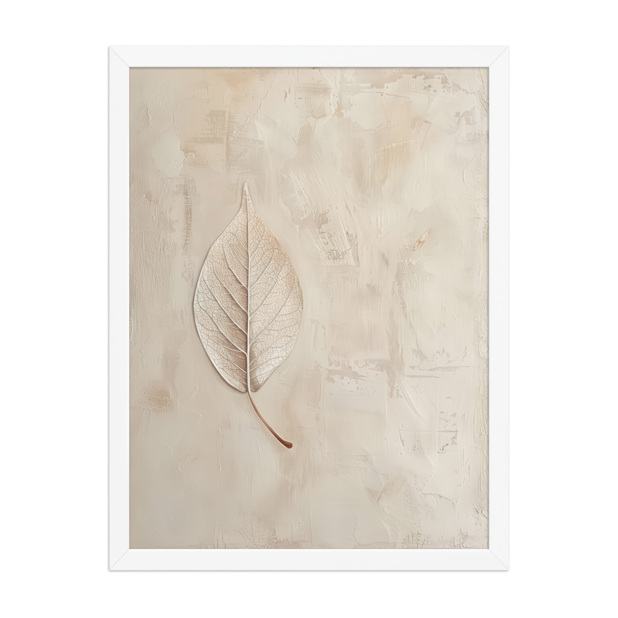 Wabi-Sabi Leaf II — Neutral Textured Botanical Wall Art — Framed Poster - Image 22