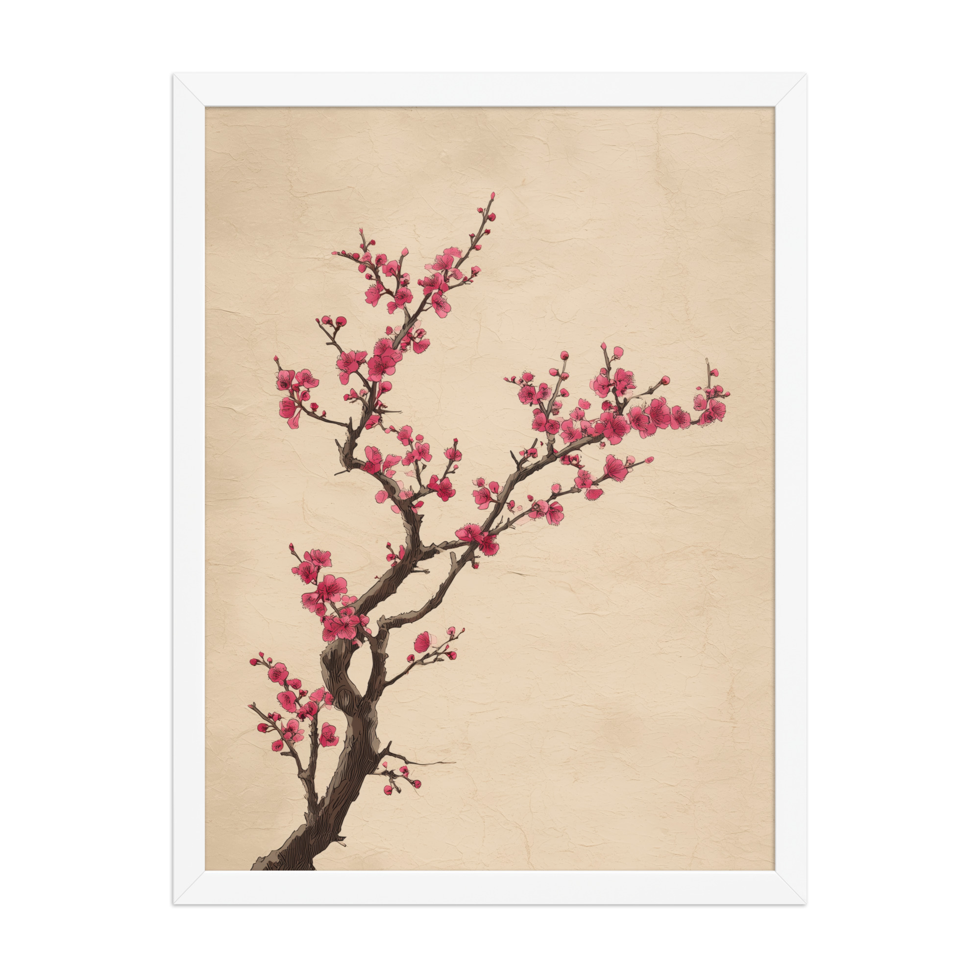 Plum Blossom Branch — Japanese Ink Illustration Wall Decor — Framed Poster - Image 19