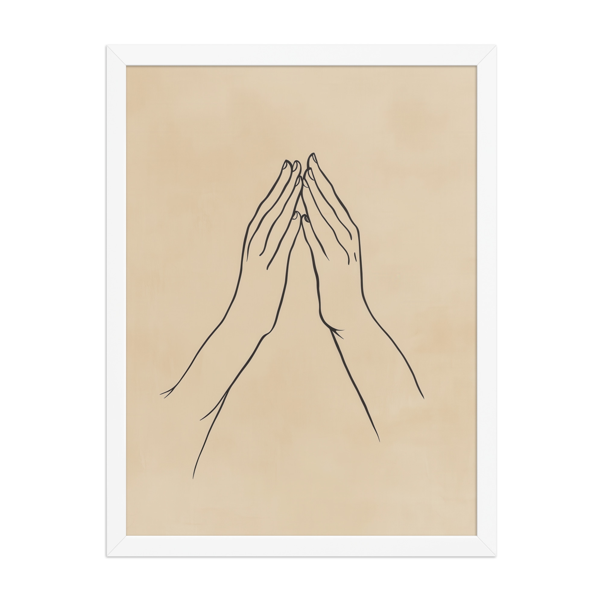 Gyan Mudra Hands — Minimal Gesture Yoga Line Wall Decor — Framed Poster - Image 19