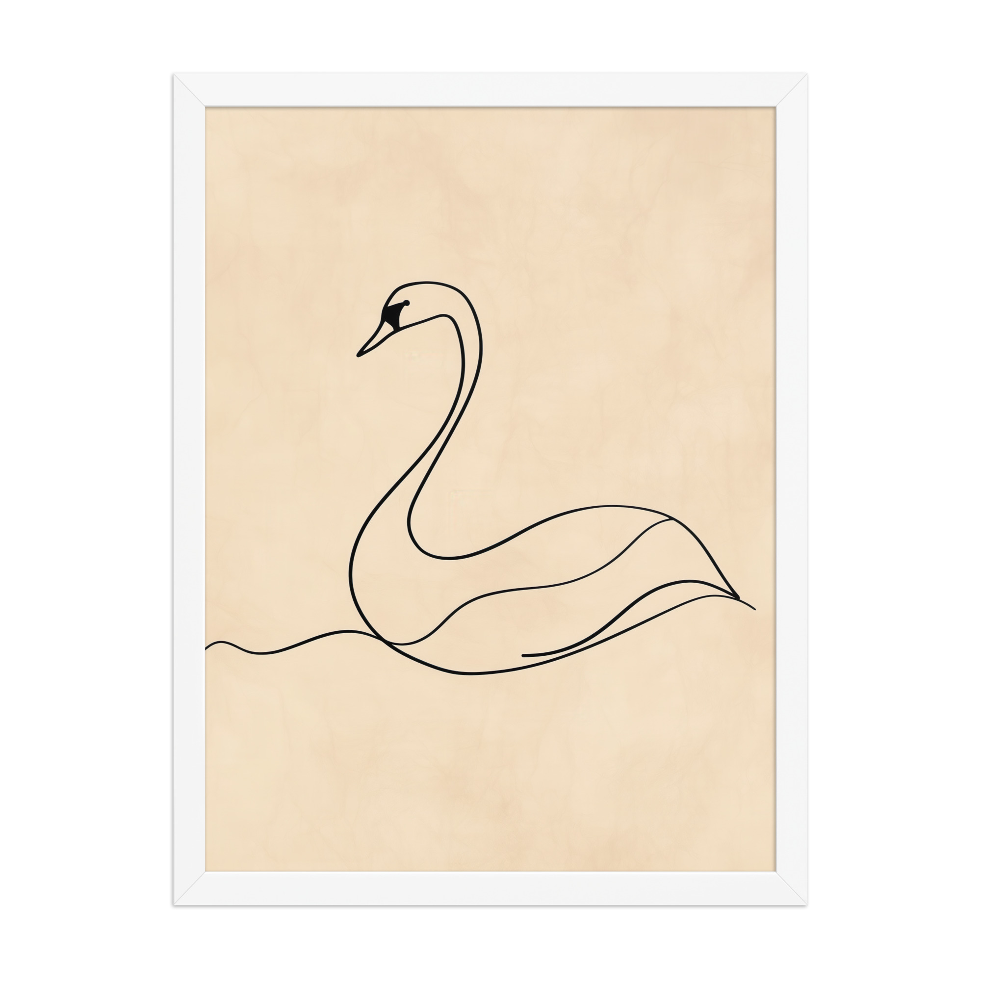 Swan Flow — Minimal Line Drawing Wall Art — Framed Poster - Image 13