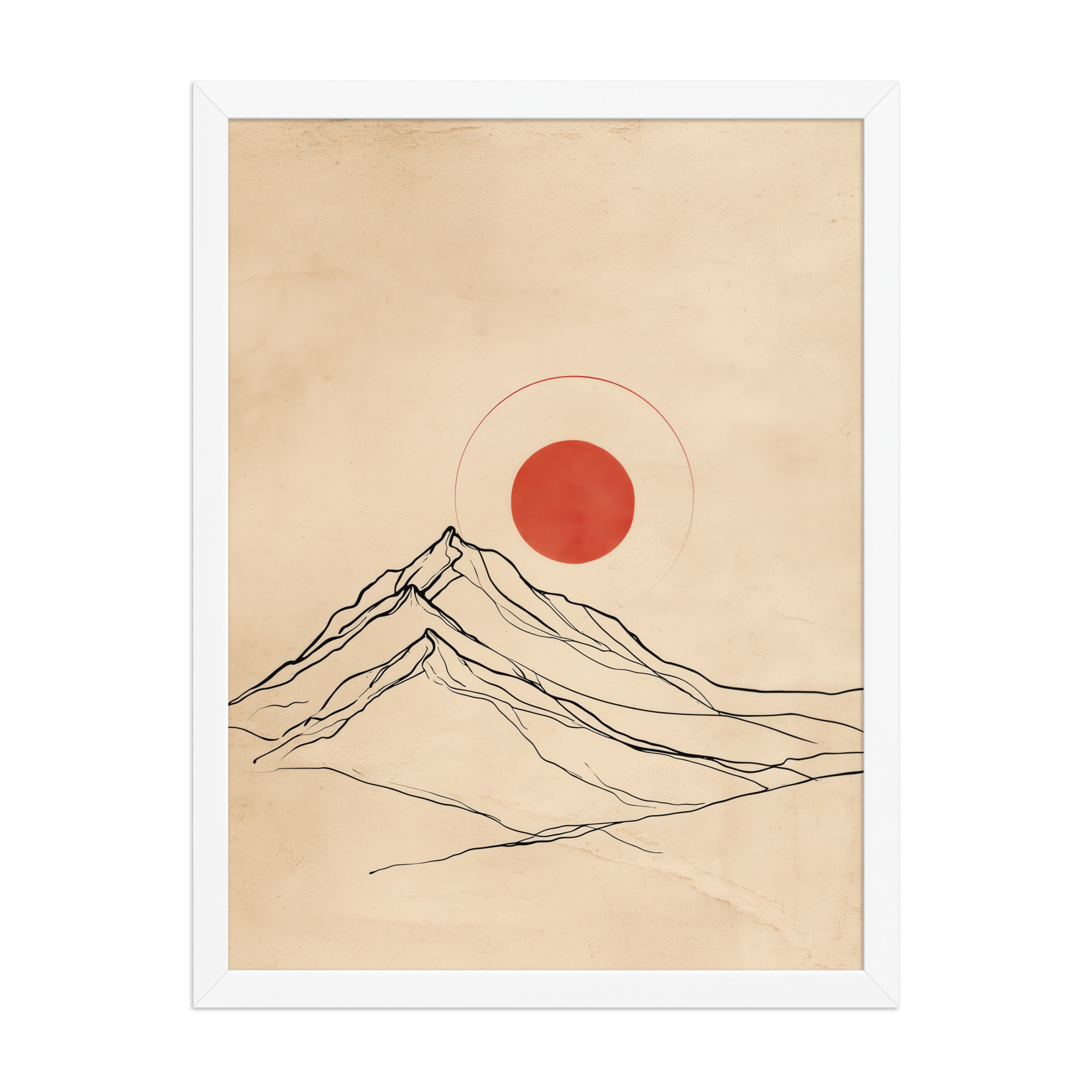 Eternal Sun — Minimal Mountain and Red Sun Wall Art — Framed Poster - Image 16