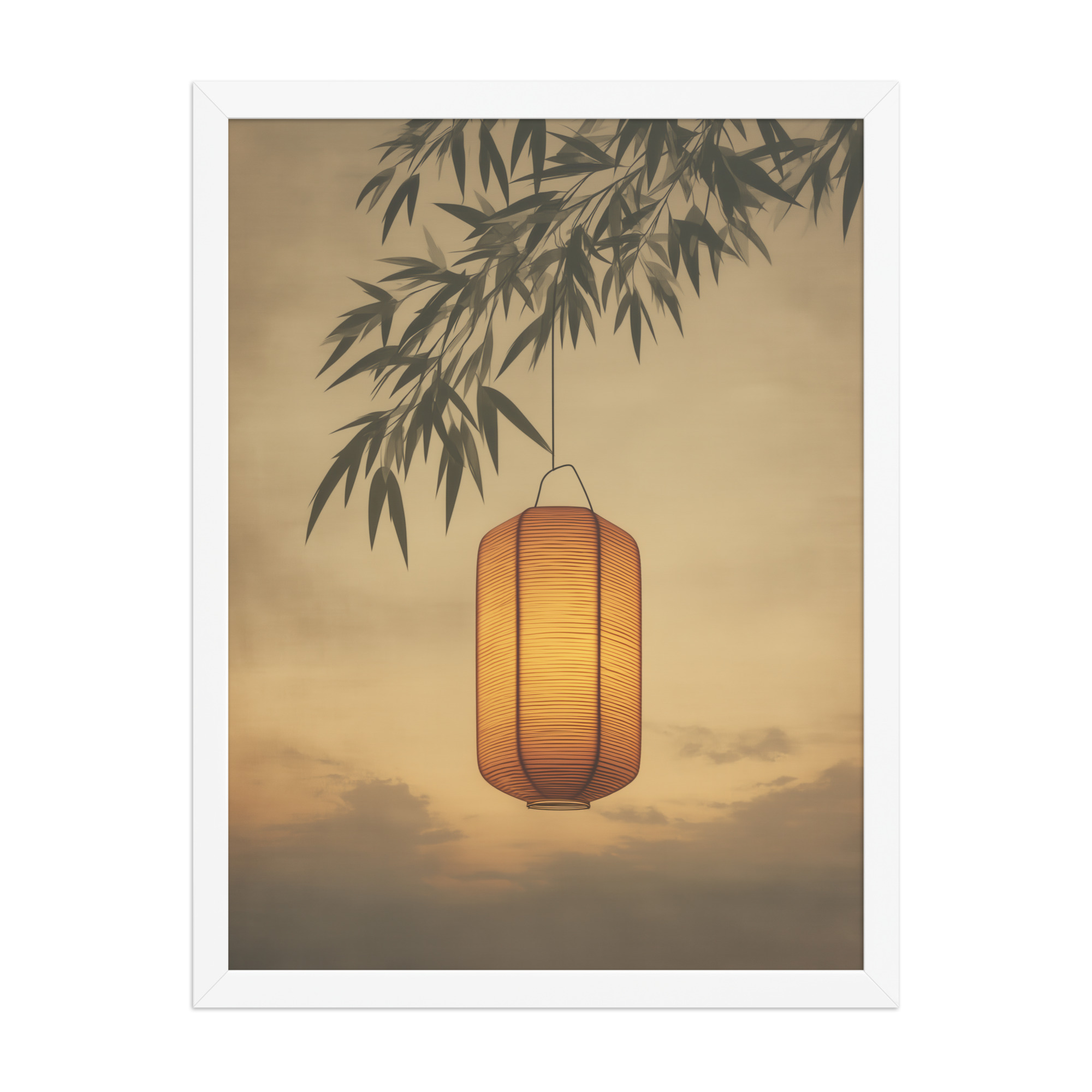 Lantern Glow — Japanese Lantern Minimal Wall Decor — Framed Poster - Image 19