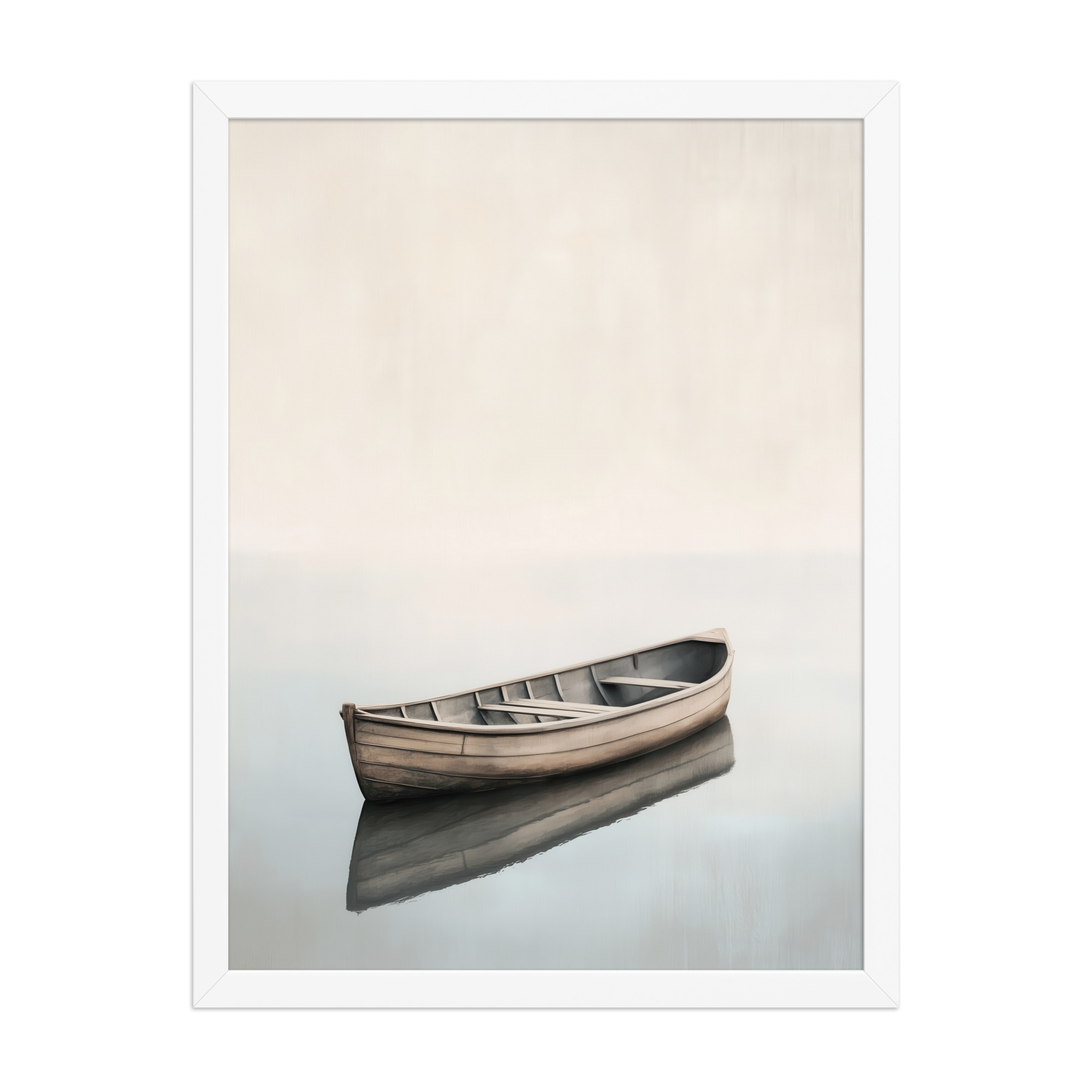 Still Waters Rowboat — Minimal Japandi Boat Wall Art — Framed Poster - Image 22