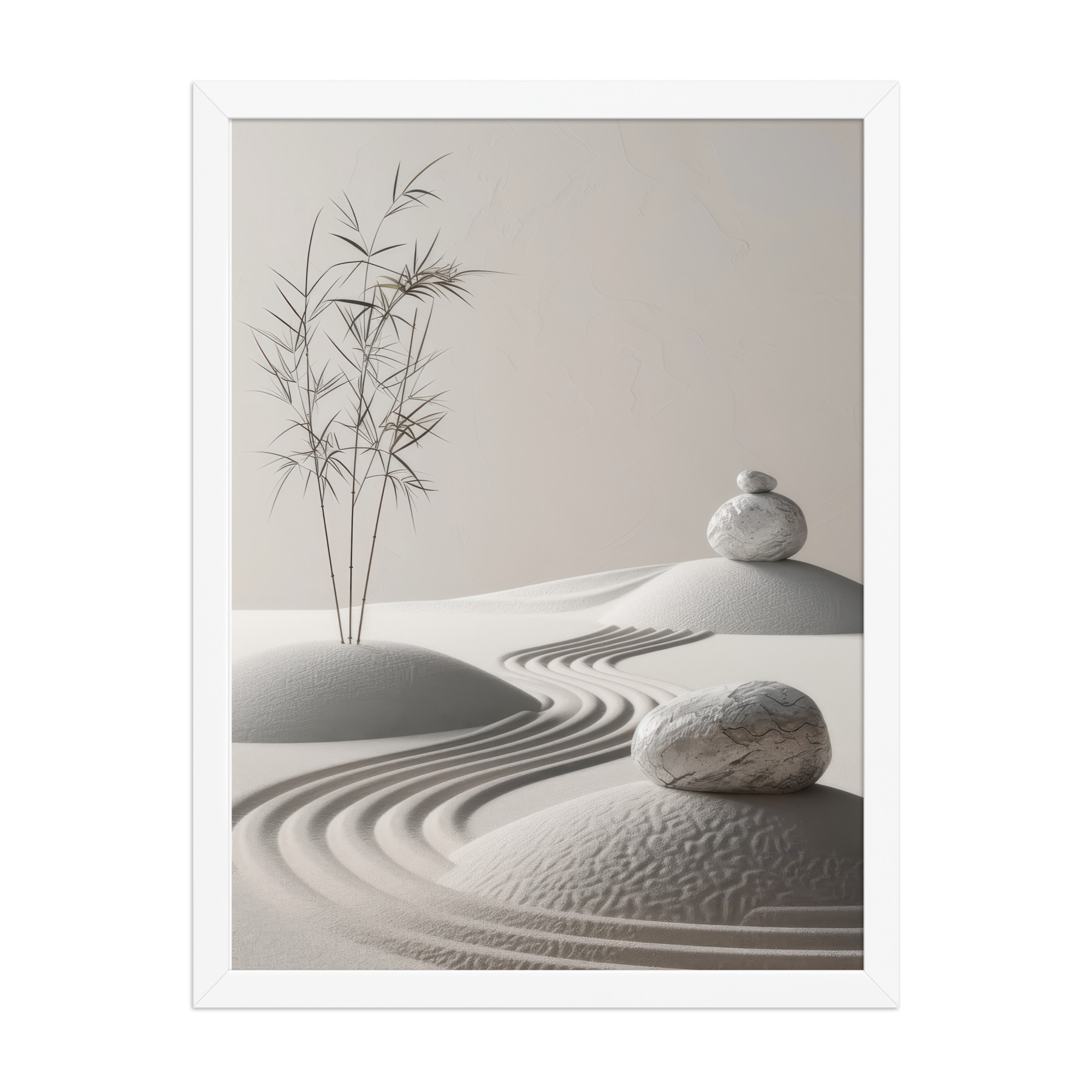 Stillness by the Sand Rake – Japandi Zen Garden Wall Art – Framed Poster - Image 12