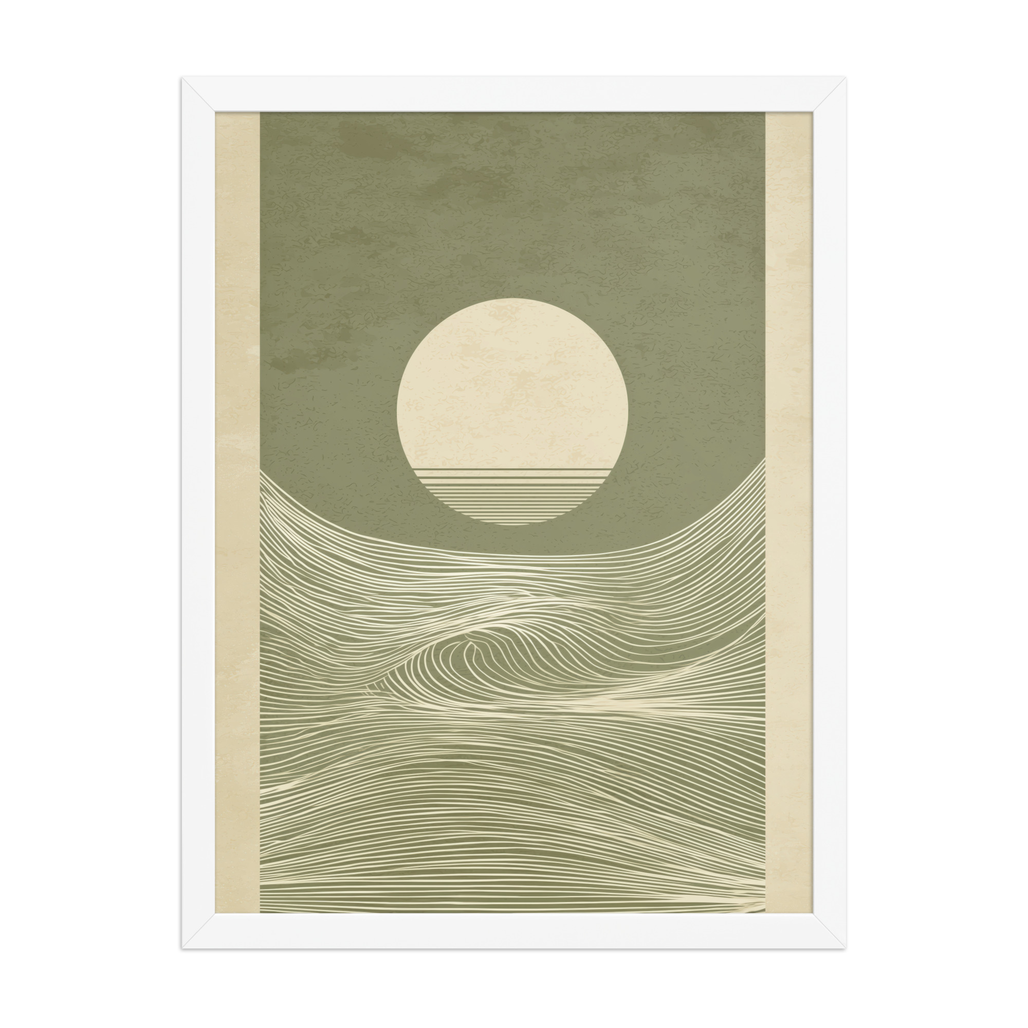 Zen Horizon Waves — Minimal Sunset Landscape Wall Decor — Framed Poster - Image 17