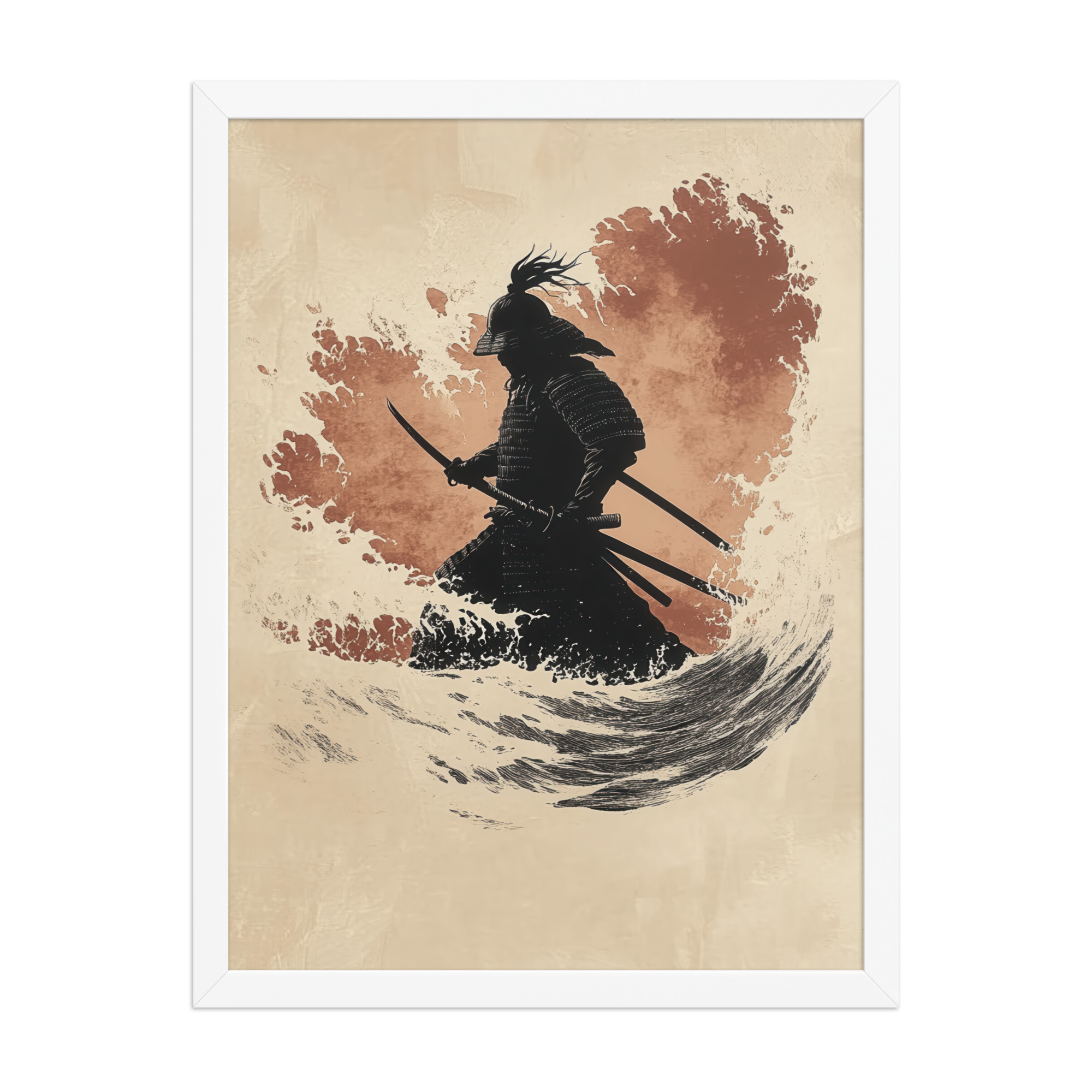 Crimson Guard – Samurai Against The Rising Spray Wall Decor – Framed Poster - Image 12