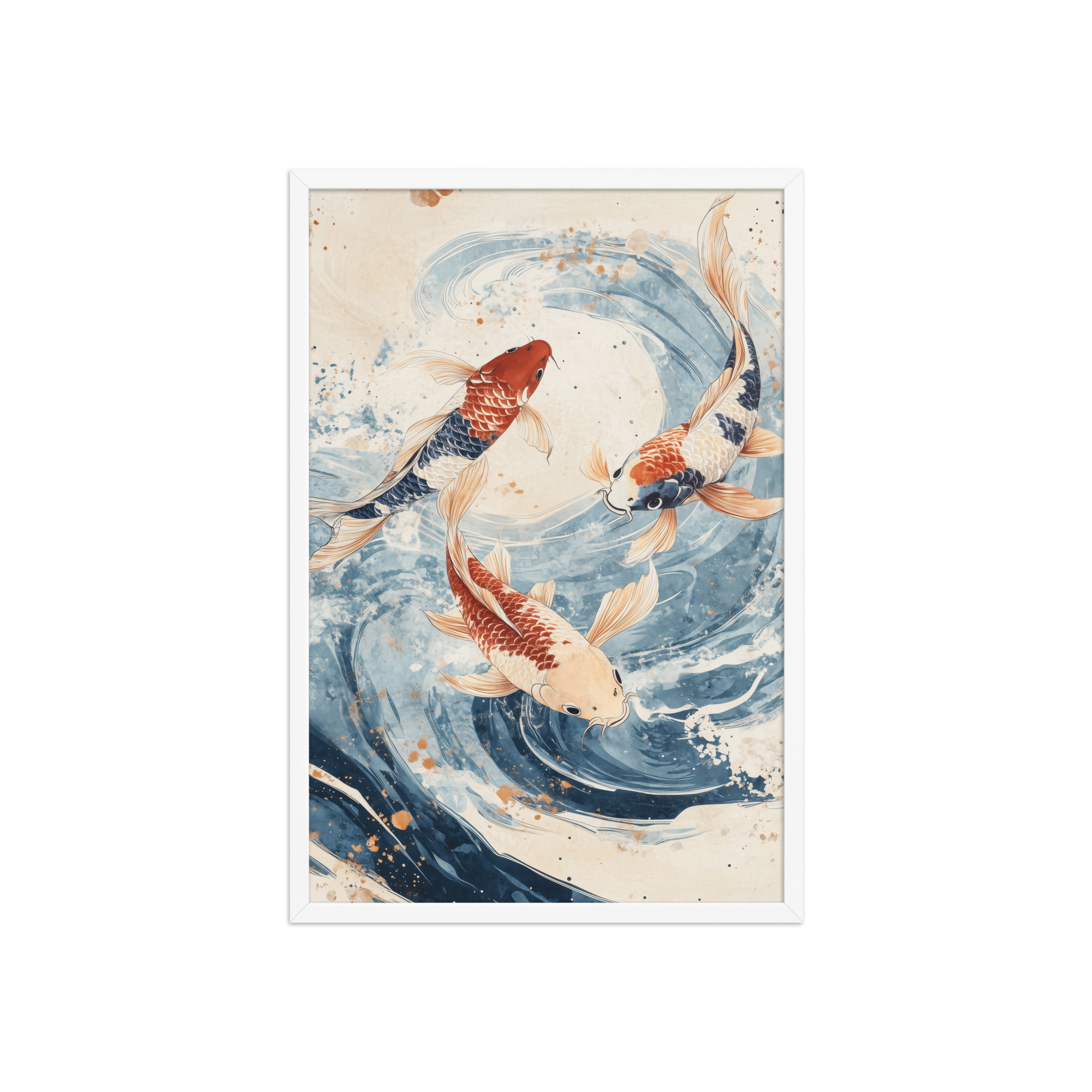 Dancing Koi Trio — Japanese Koi Wall Art — Framed Poster - Image 20