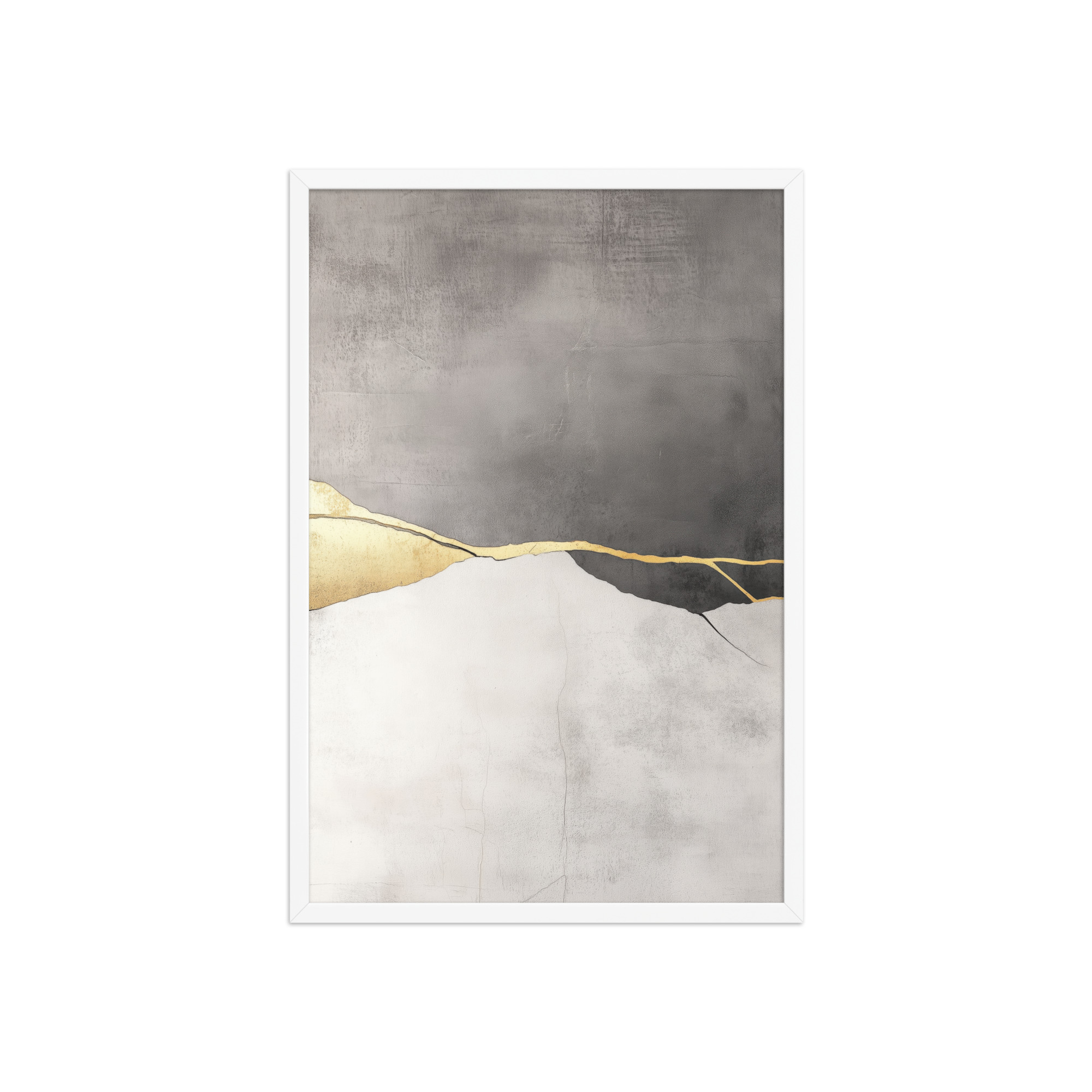Cracked Harmony — Kintsugi Horizon Abstract with Gold Seam Wall Decor — Framed Poster - Image 17