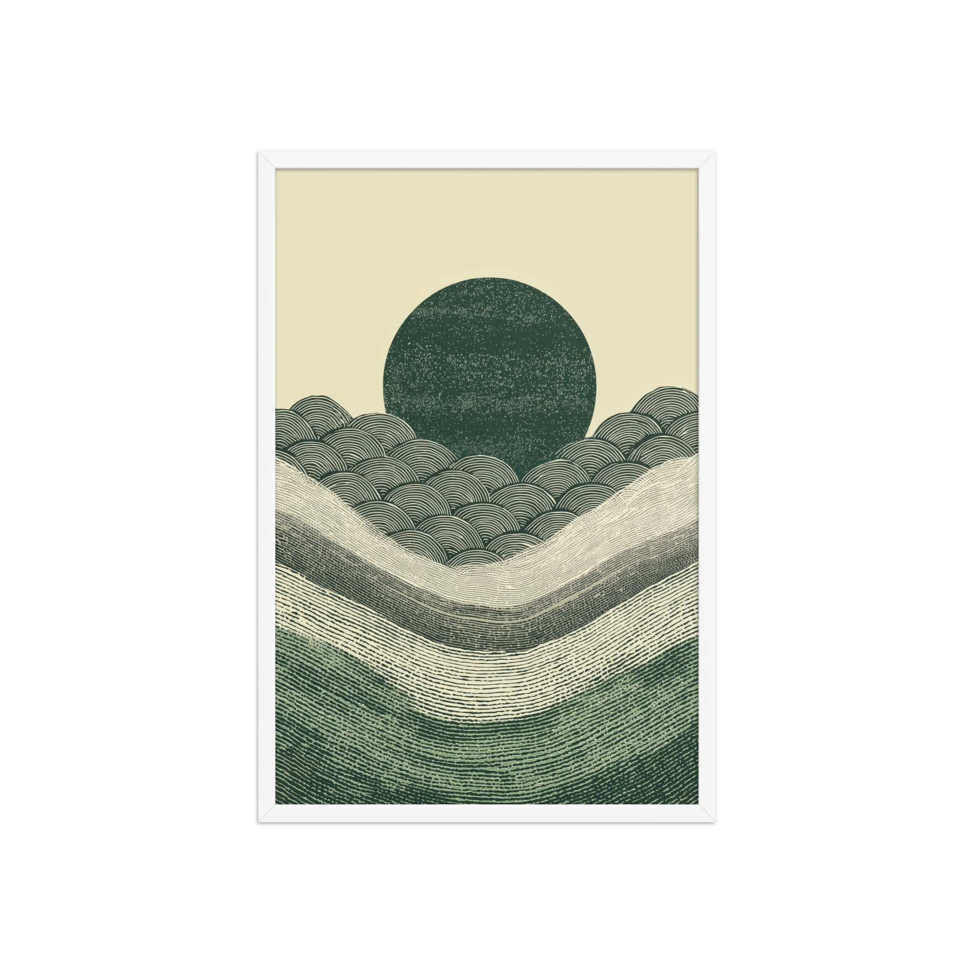 Verdant Rising — Japanese-Inspired Green Landscape Wall Art — Framed Poster - Image 17