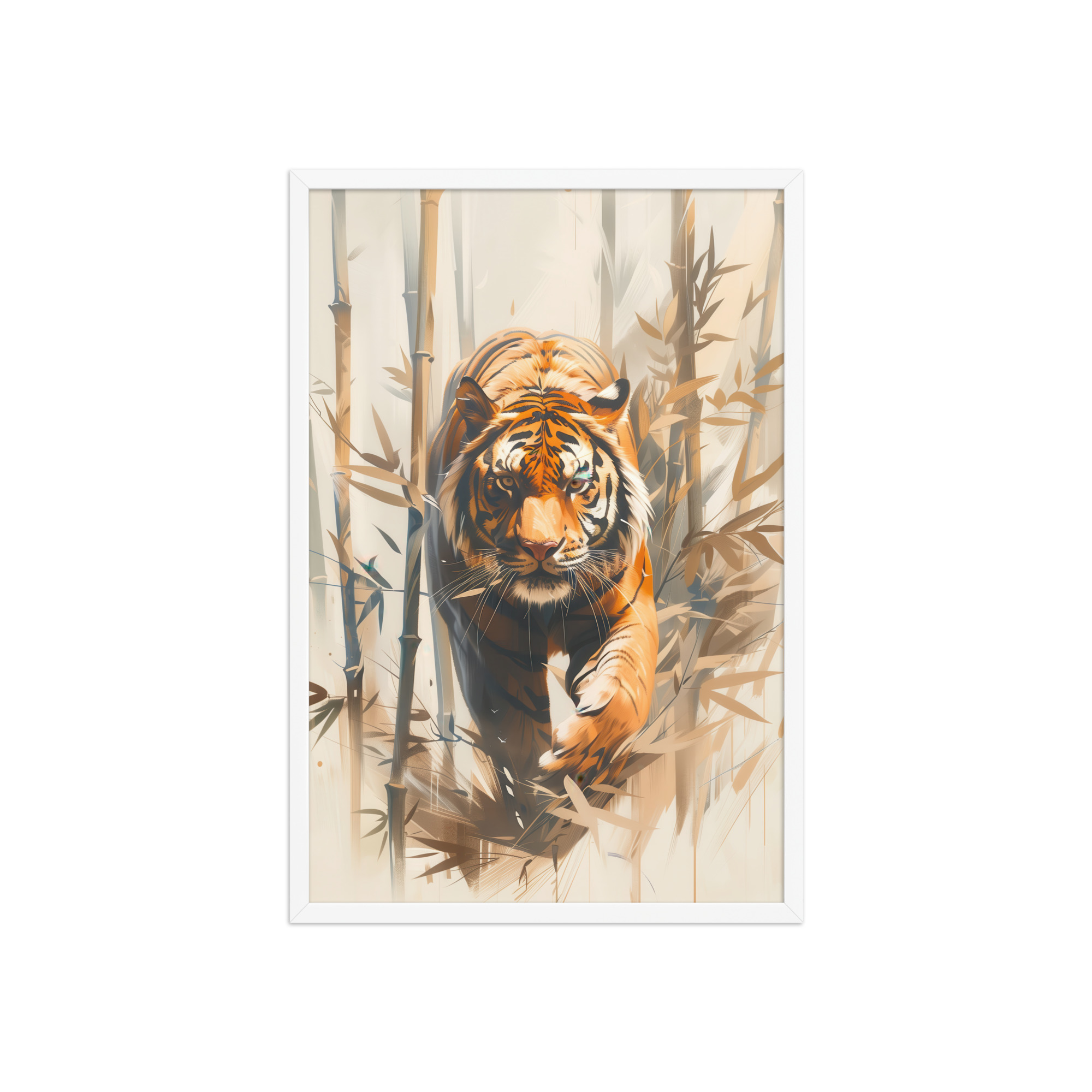 Tiger in Bamboo Mist — Wildlife Tiger in Dynamic Jungle Wall Art — Framed Poster - Image 23